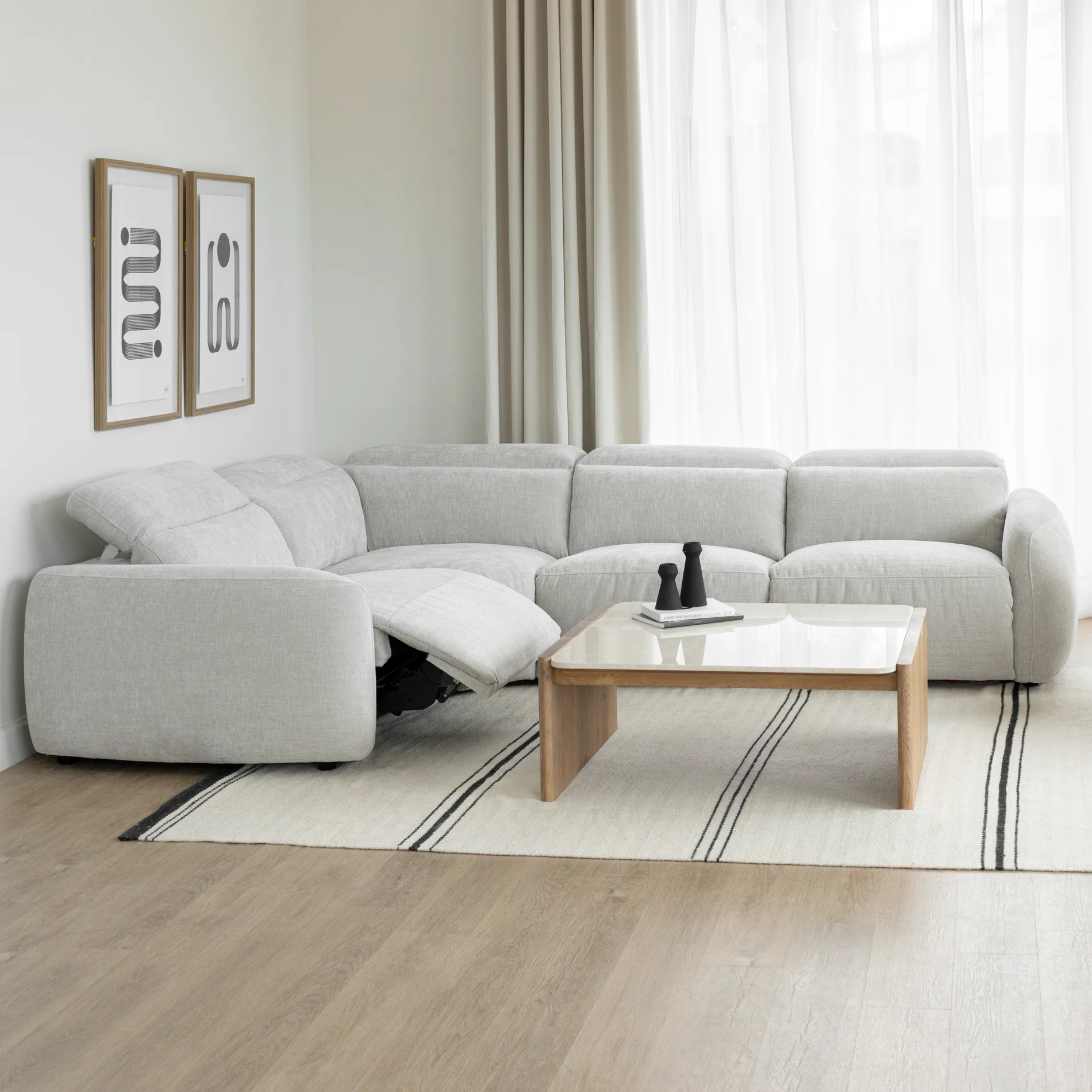 Sectionnel inclinable Austin en tissu duvet d'oie - Image 16