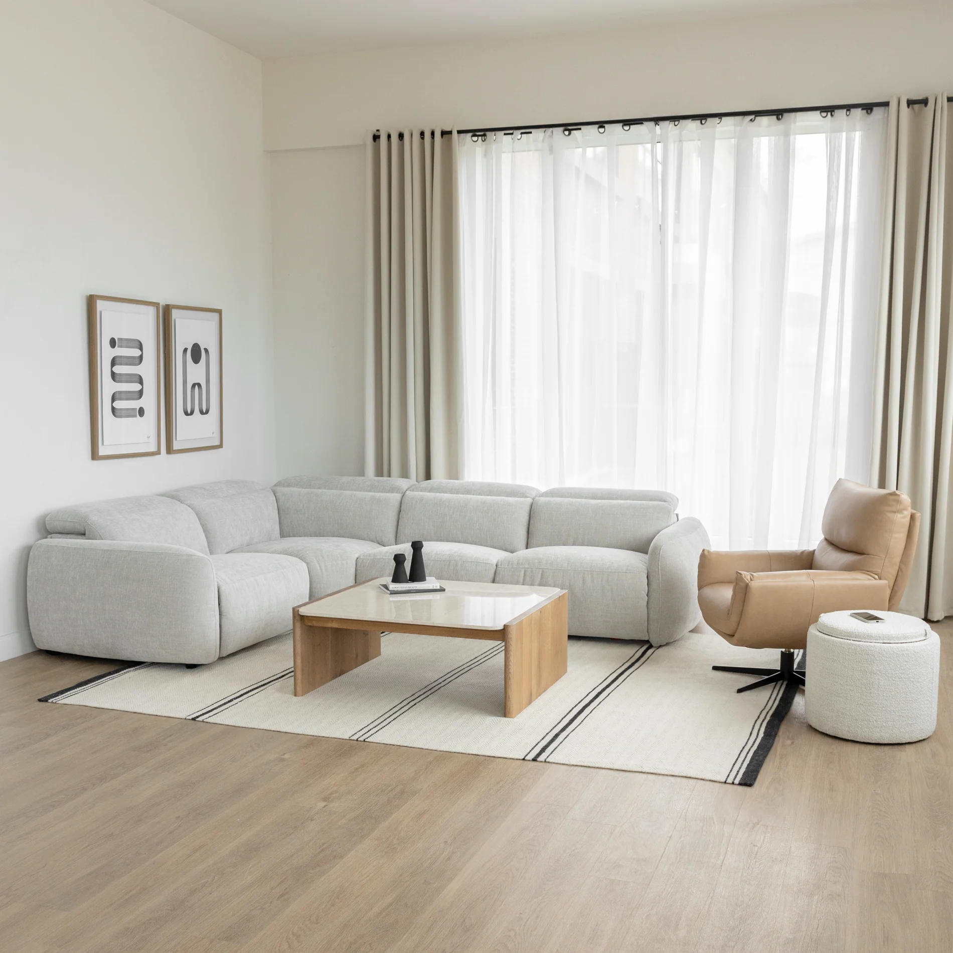 Sectionnel inclinable Austin en tissu duvet d'oie - Image 17