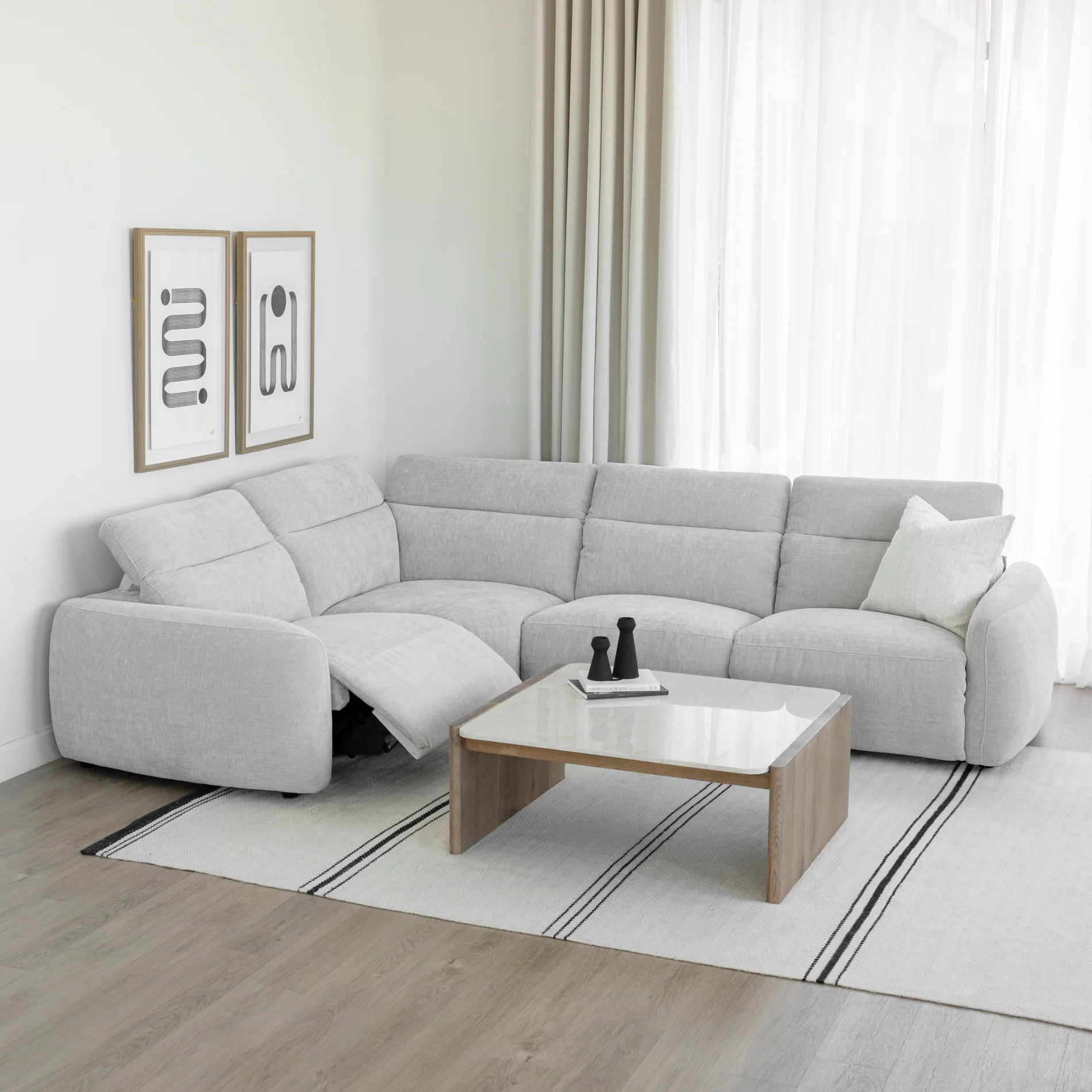 Sectionnel inclinable Austin en tissu duvet d'oie - Image 18