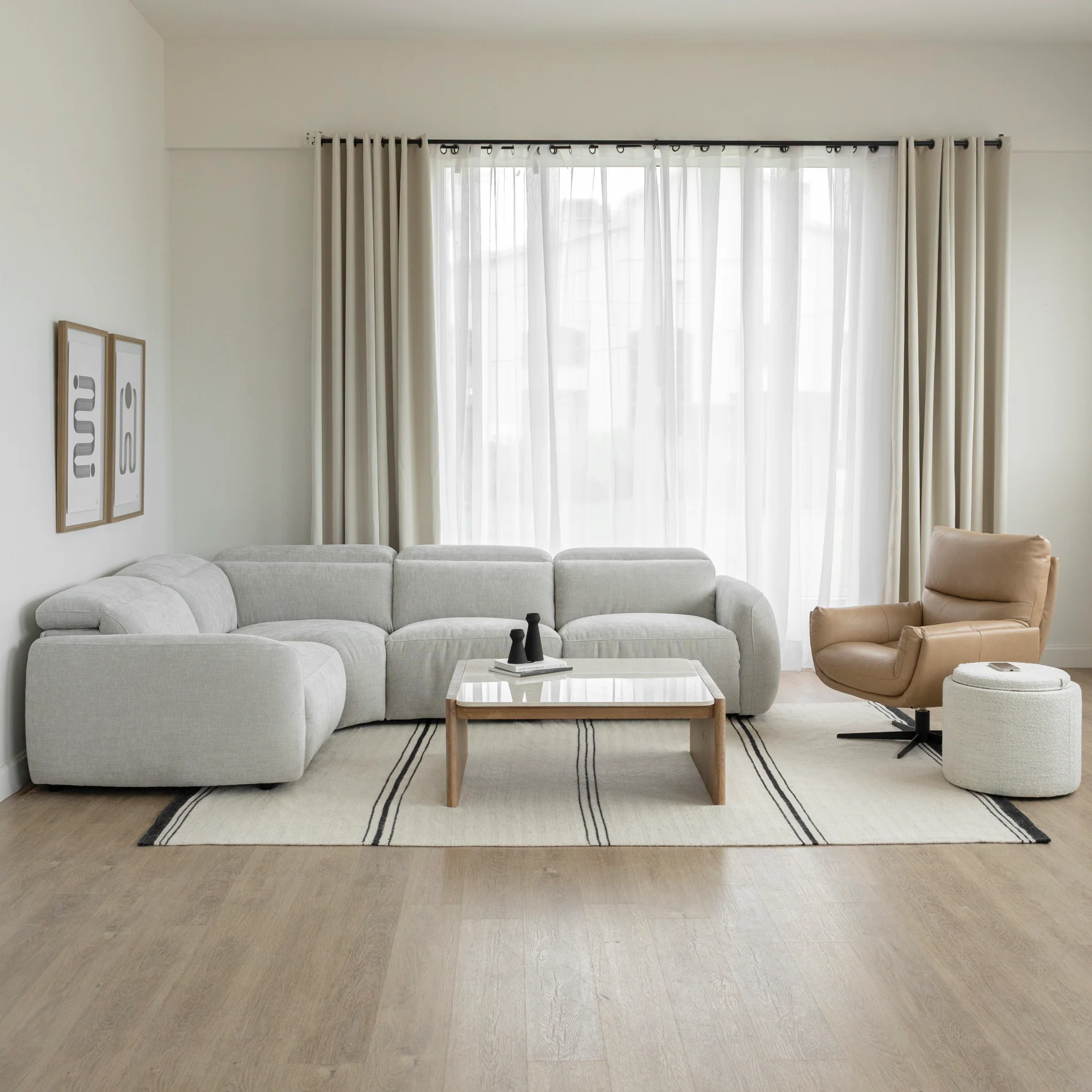 Sectionnel inclinable Austin en tissu duvet d'oie - Image 19