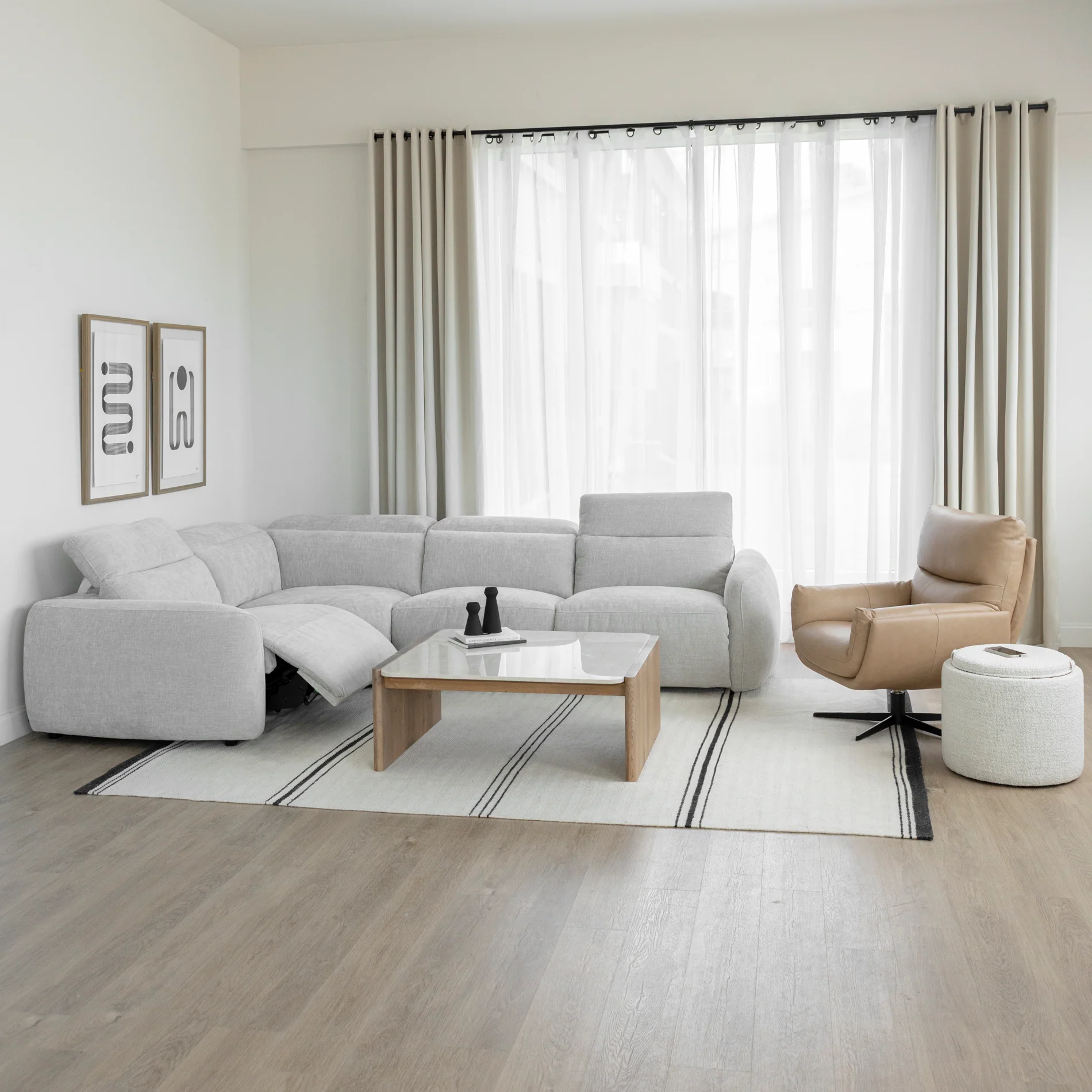 Sectionnel inclinable Austin en tissu duvet d'oie - Image 30