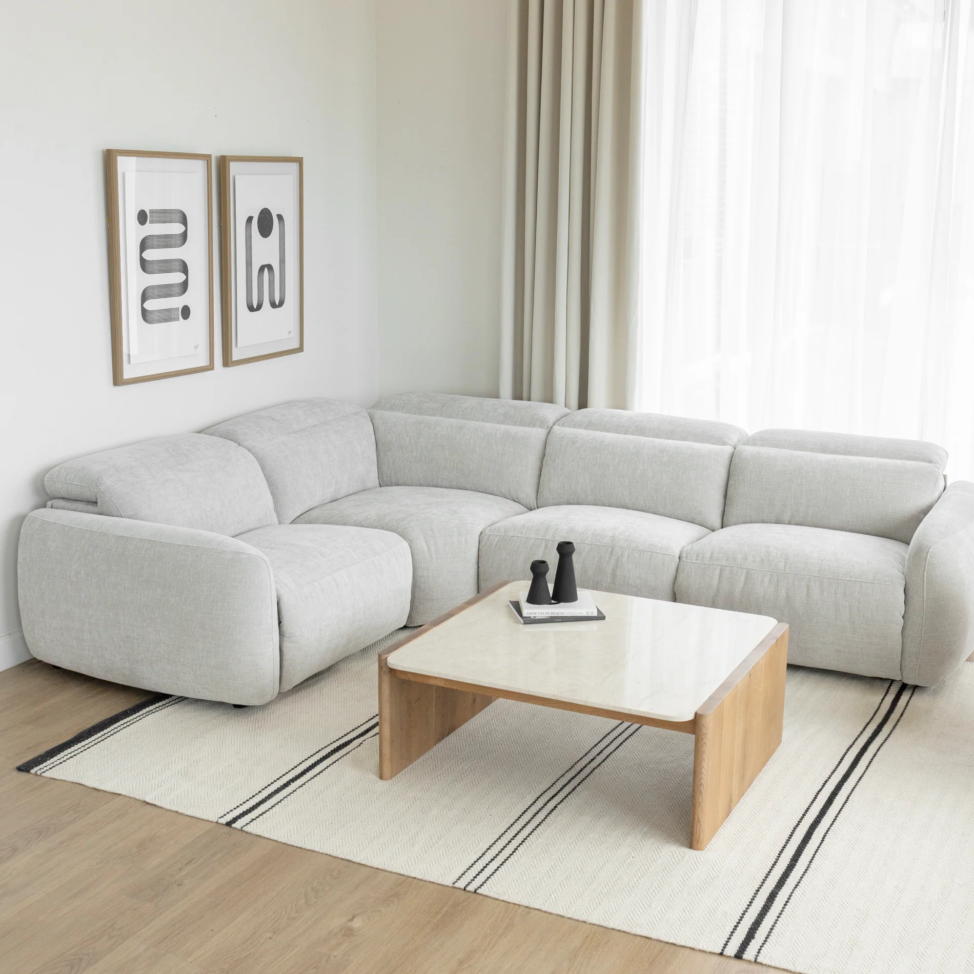 Sectionnel inclinable Austin en tissu duvet d'oie - Image 31
