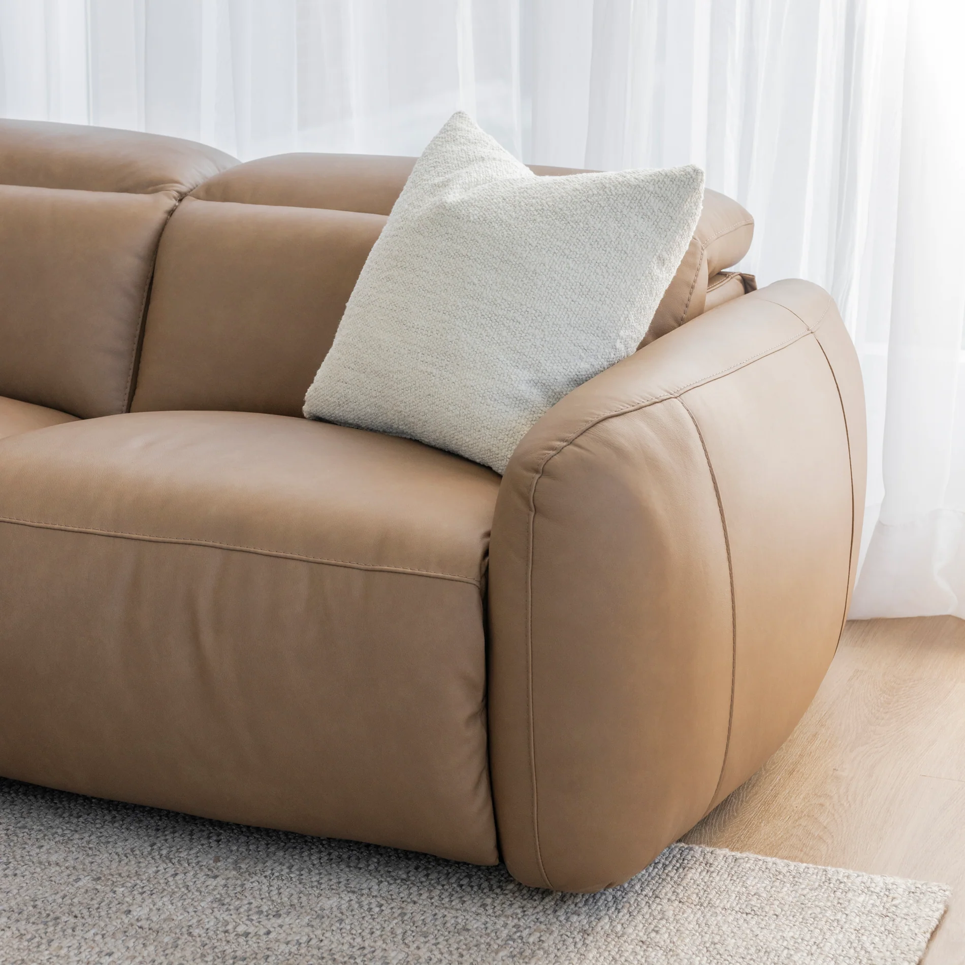 Sectionnel inclinable Austin en cuir café - Image 12