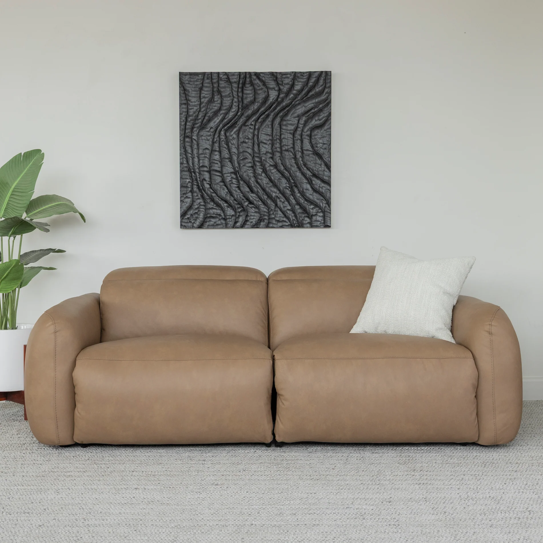 Sectionnel inclinable Austin en cuir café - Image 19