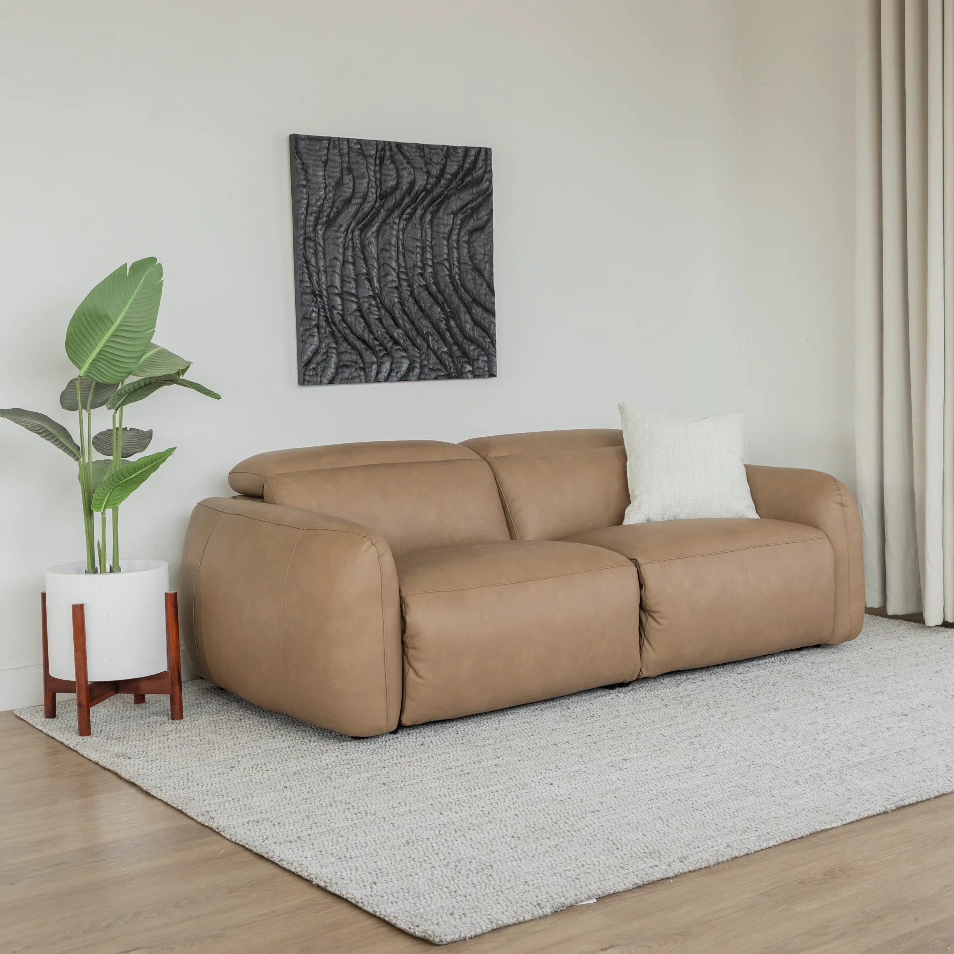 Sectionnel inclinable Austin en cuir café - Image 20