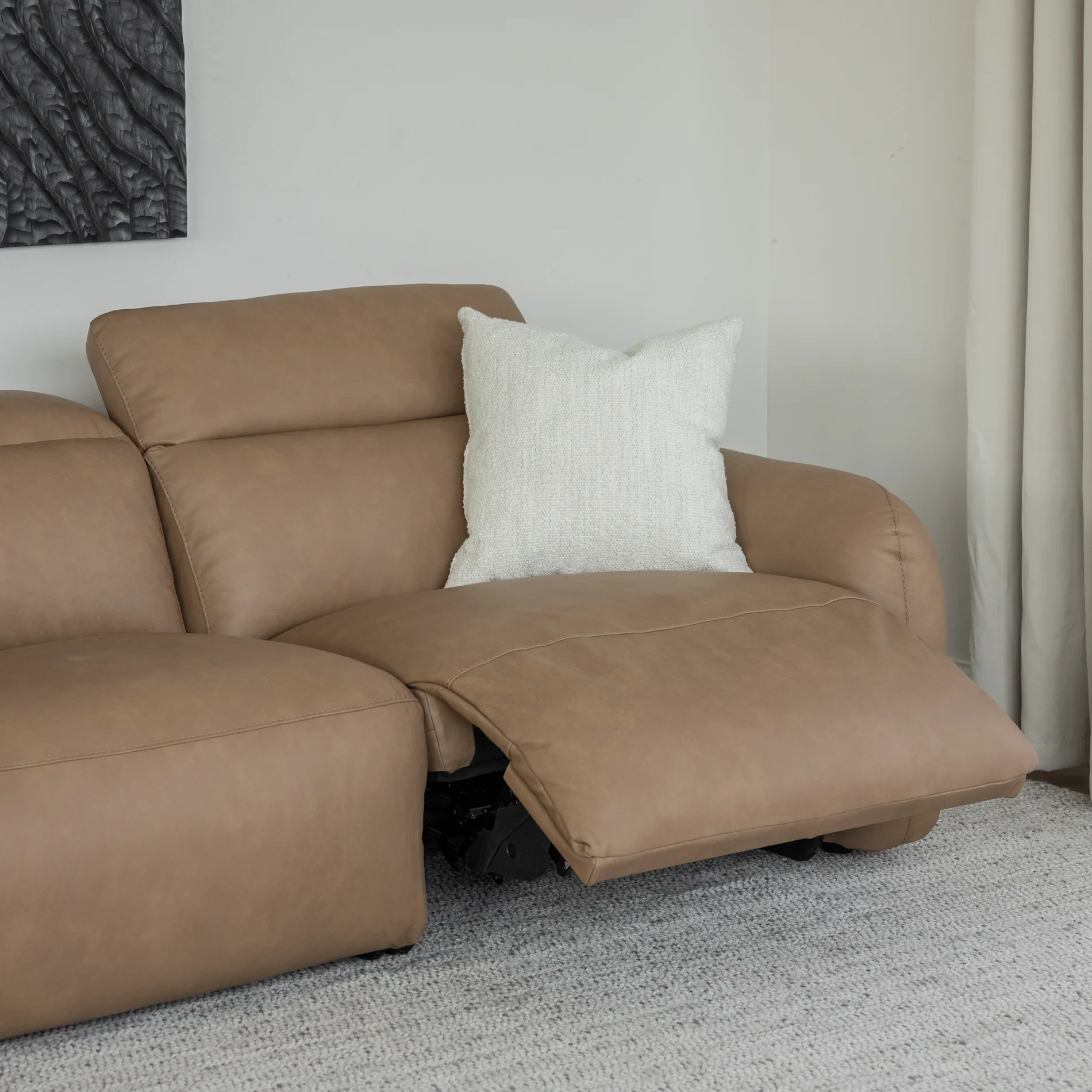 Sectionnel inclinable Austin en cuir café - Image 5