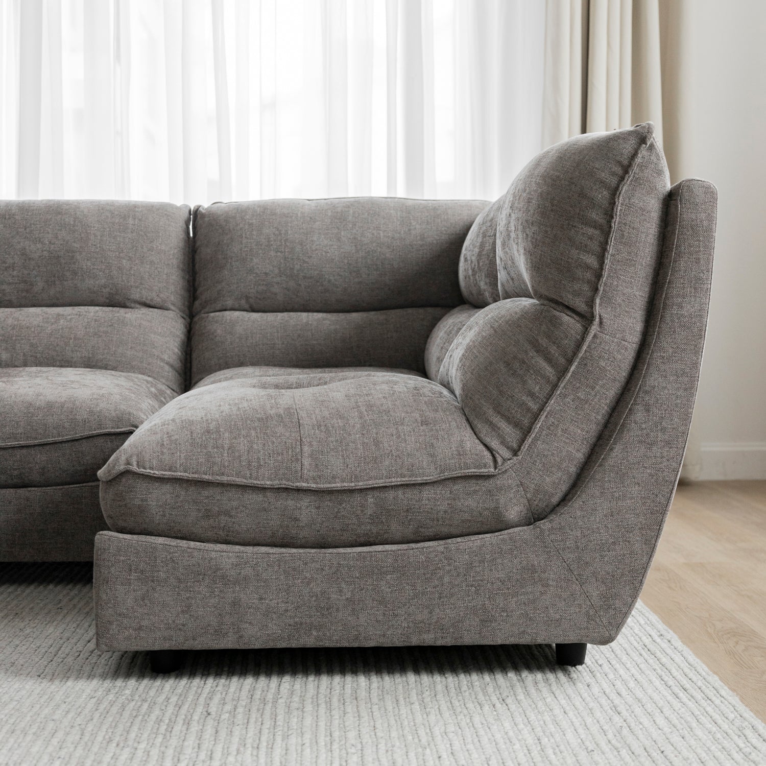 Modulaire Delano en tissu gris fumée - Image 7