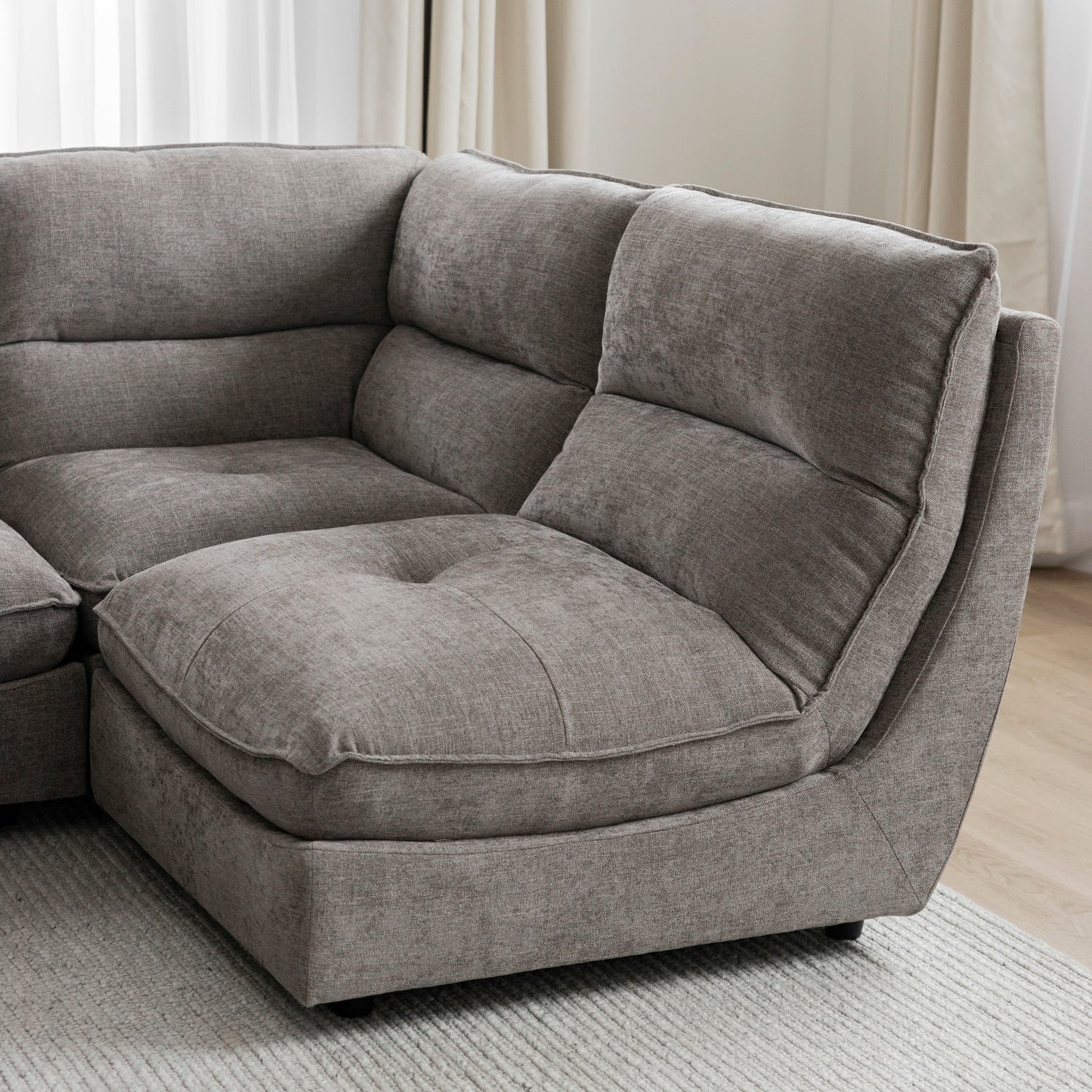 Modulaire Delano en tissu gris fumée - Image 8