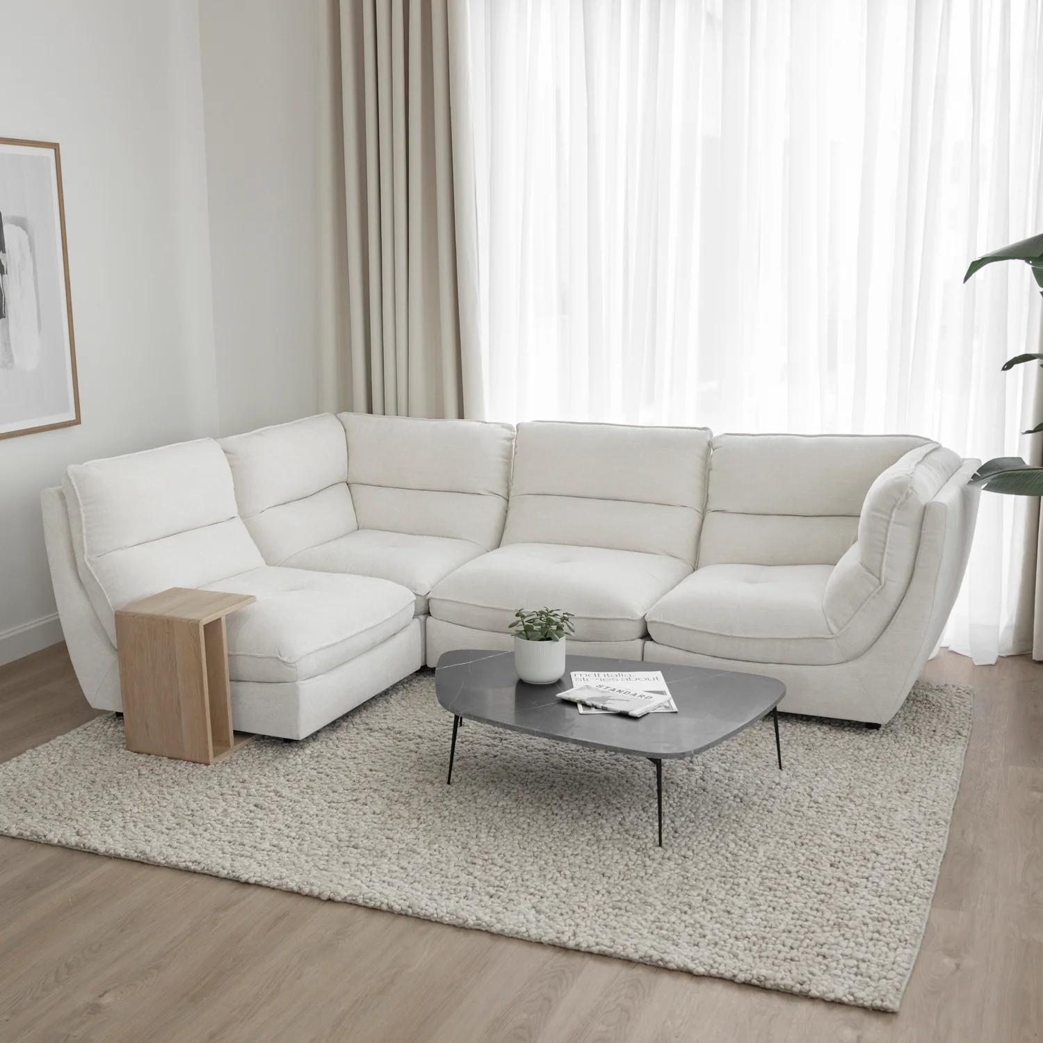 Modulaire Delano en tissu blé
