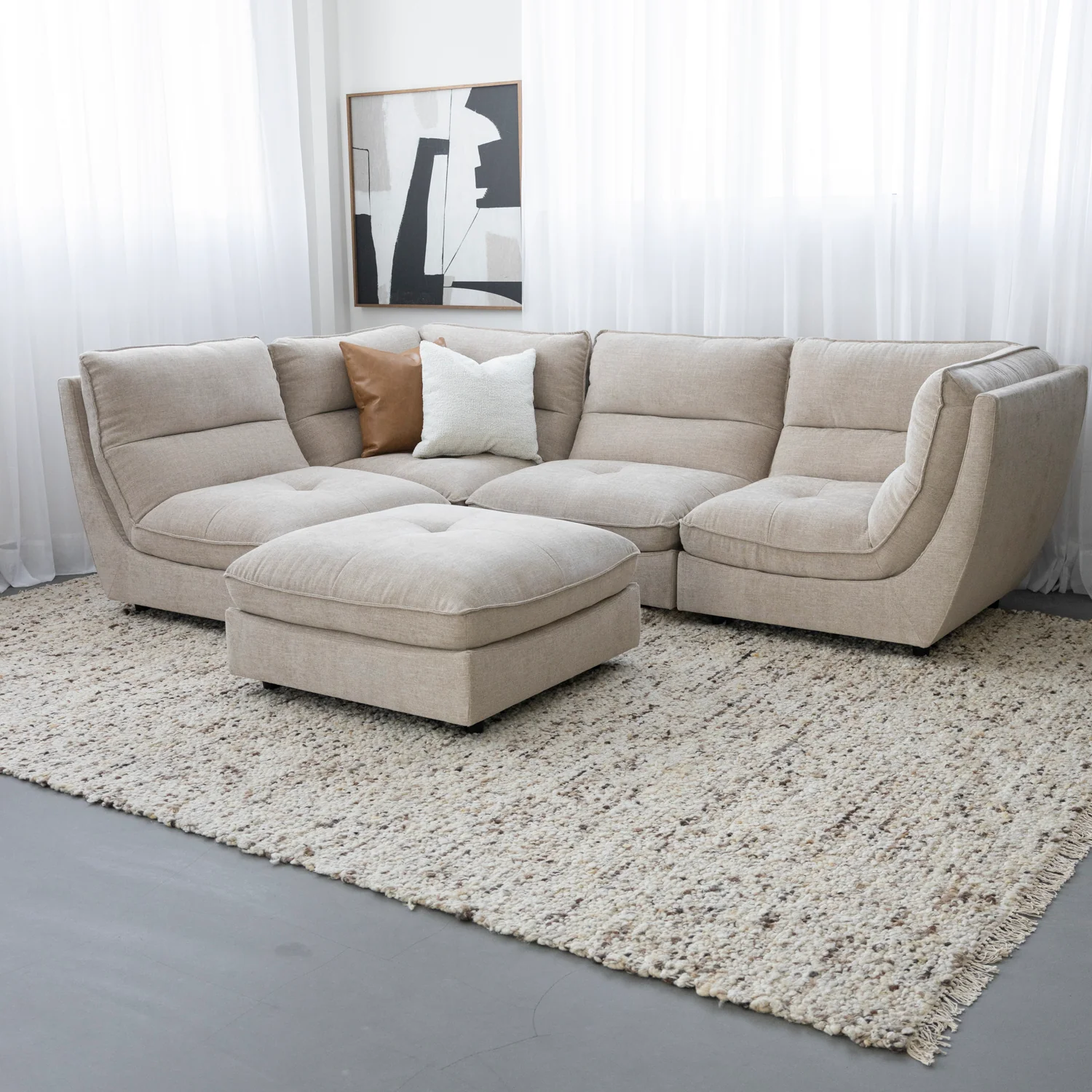 Modulaire Delano en tissu biscotte