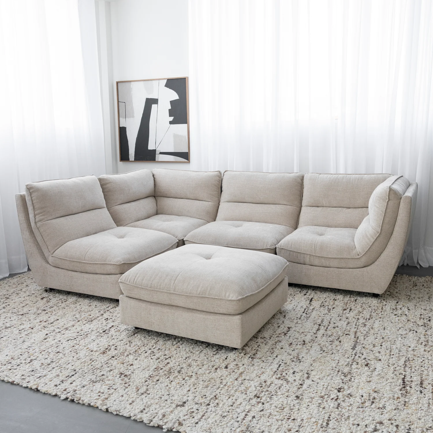Modulaire Delano en tissu biscotte - Image 12