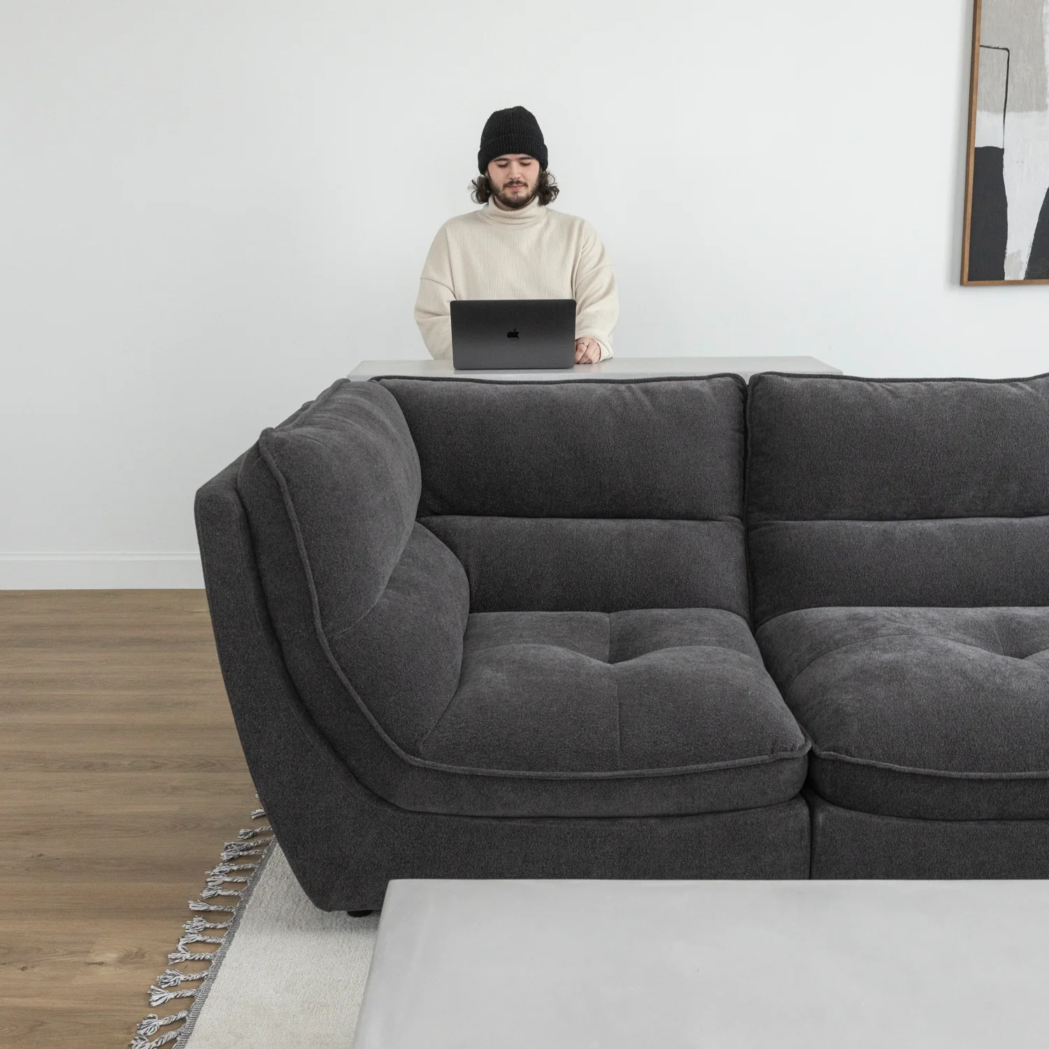 Modulaire Delano en tissu charbon - Image 10