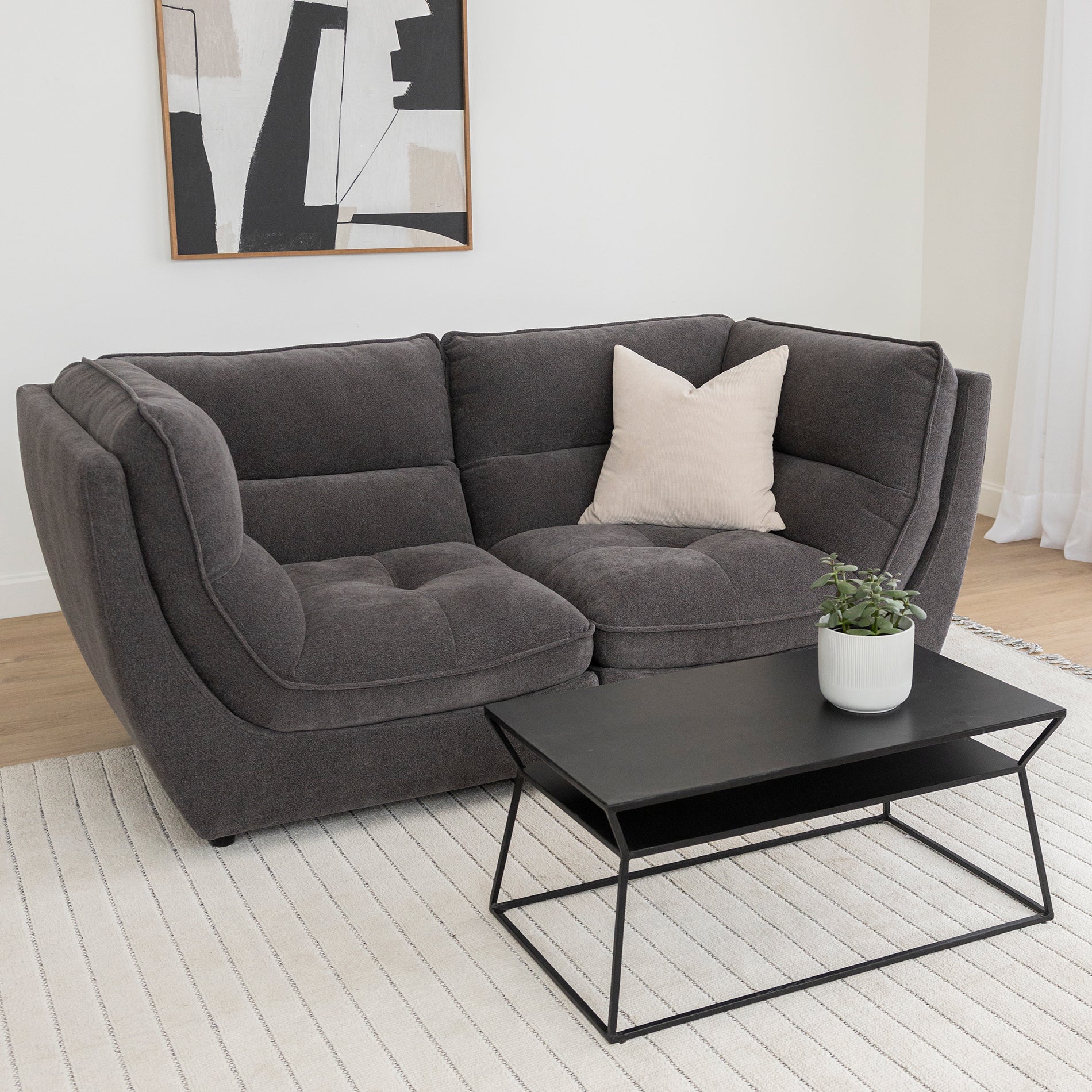 Modulaire Delano en tissu charbon - Image 14