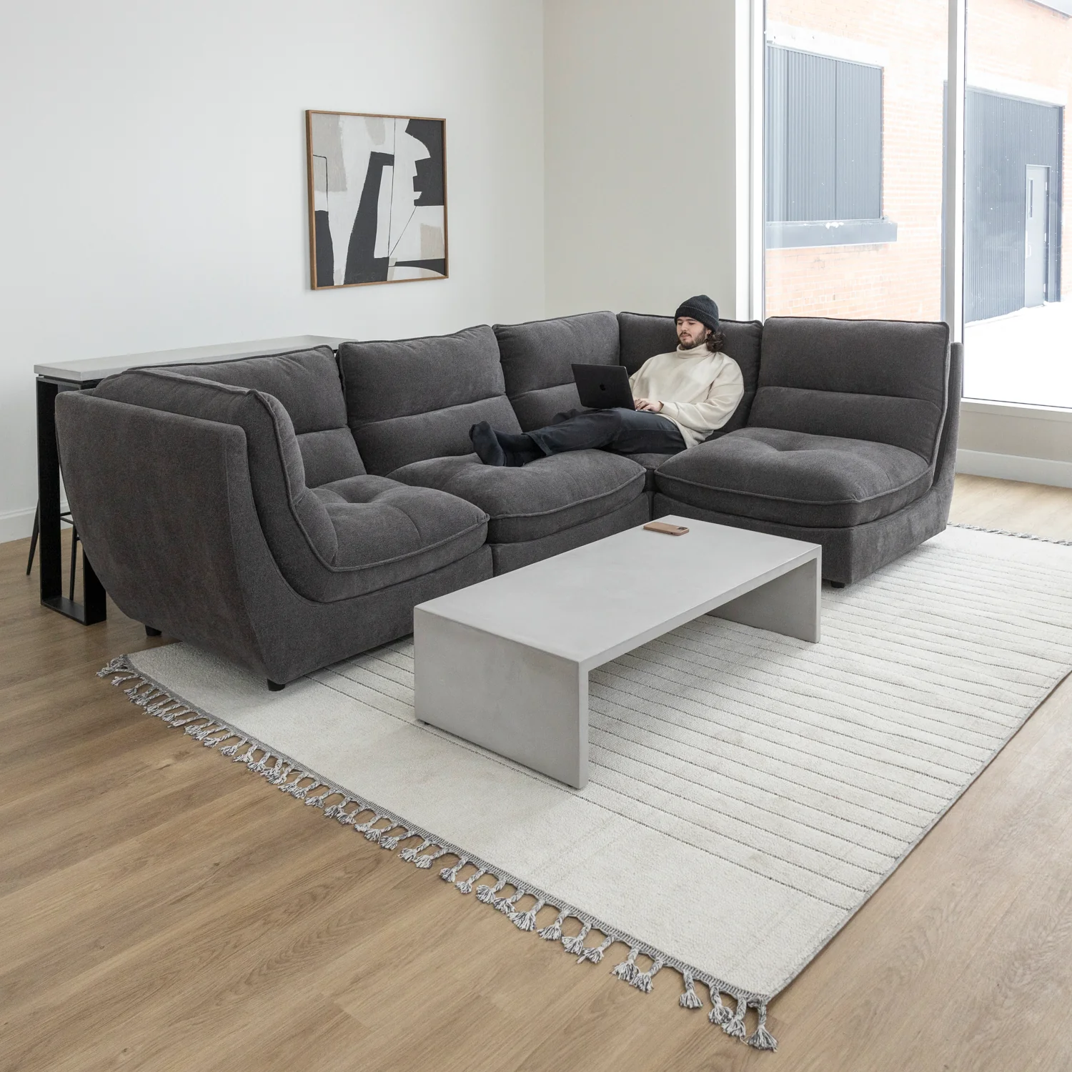 Modulaire Delano en tissu charbon - Image 4