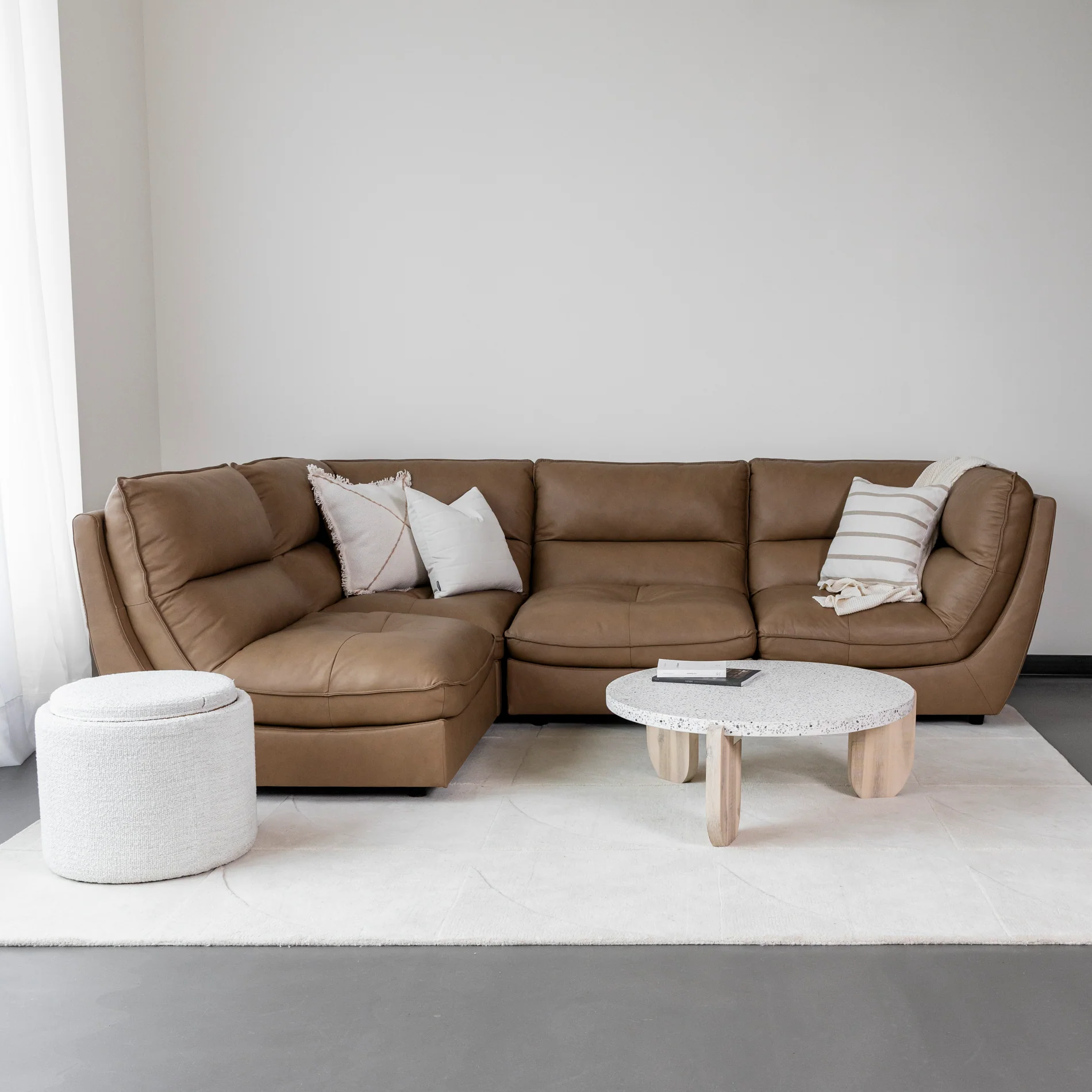 Modulaire Delano en cuir café - Image 5