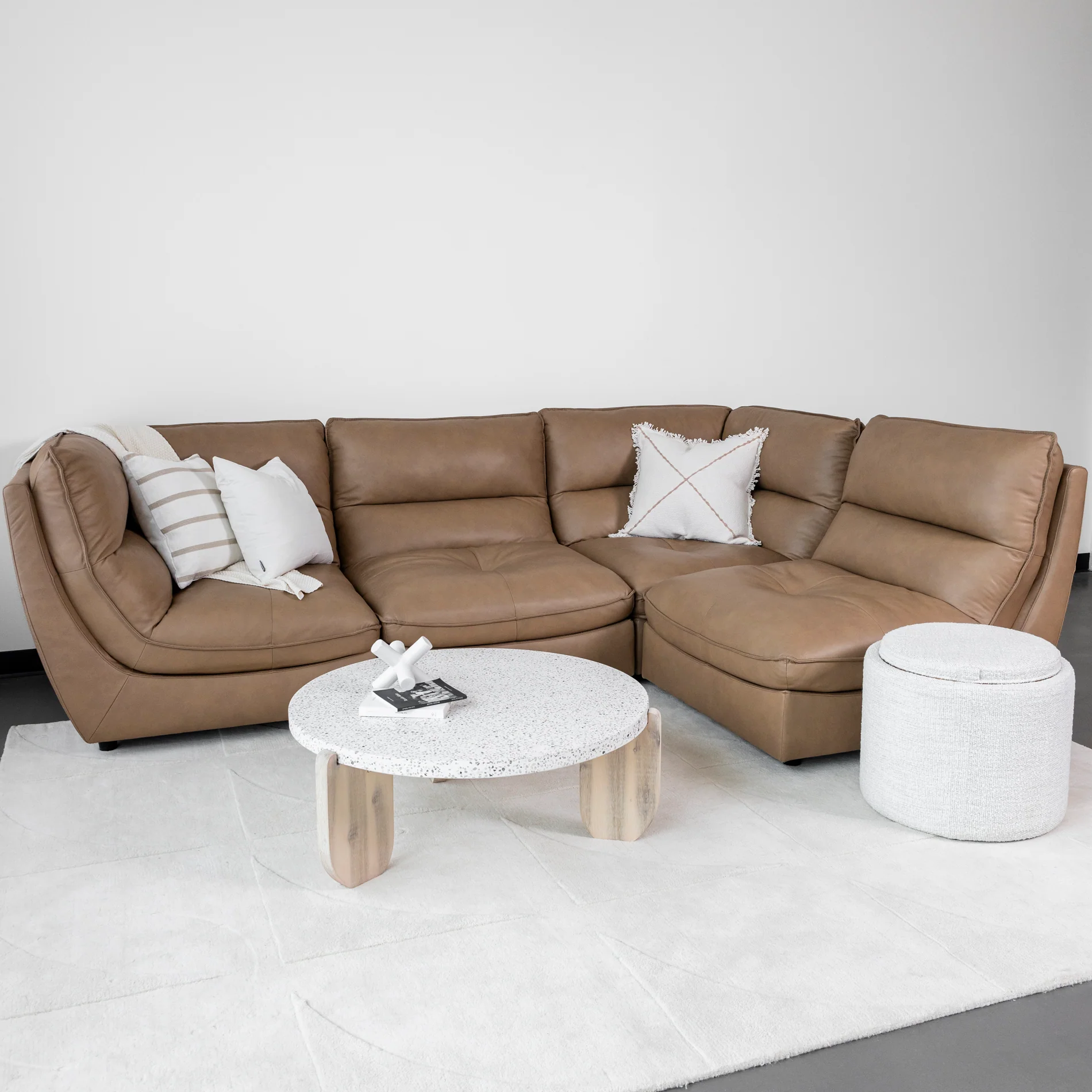 Modulaire Delano en cuir café - Image 7