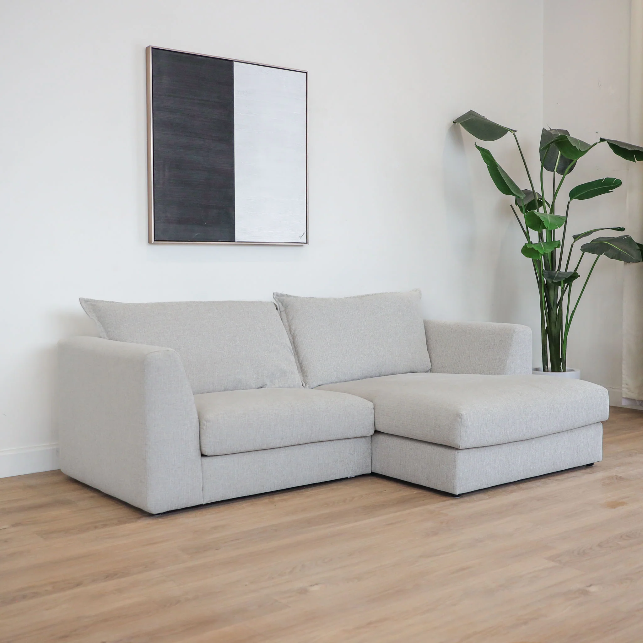 Modulaire deux morceaux en tissu greige pâle- Milan