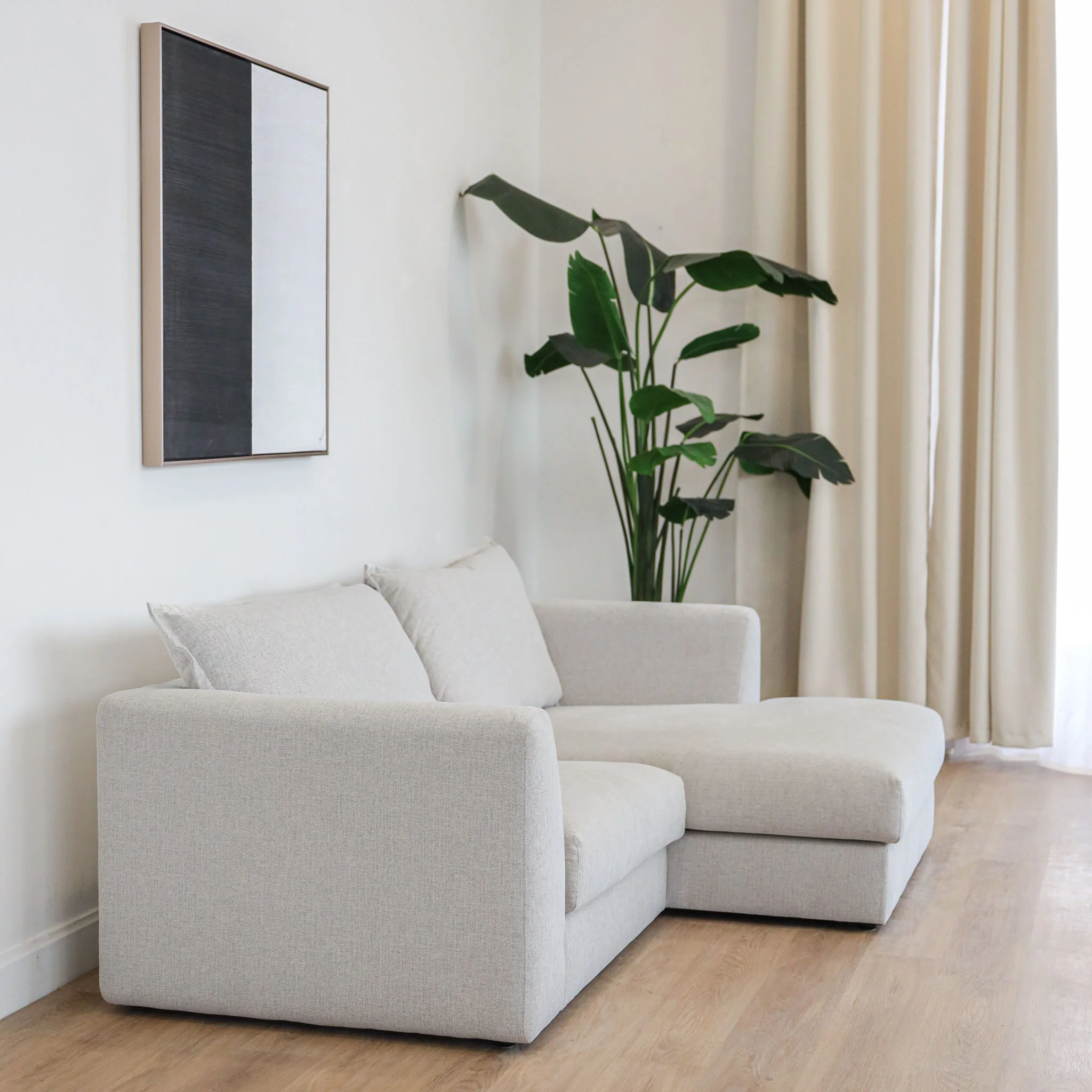 Modulaire deux morceaux en tissu greige pâle- Milan - Image 10