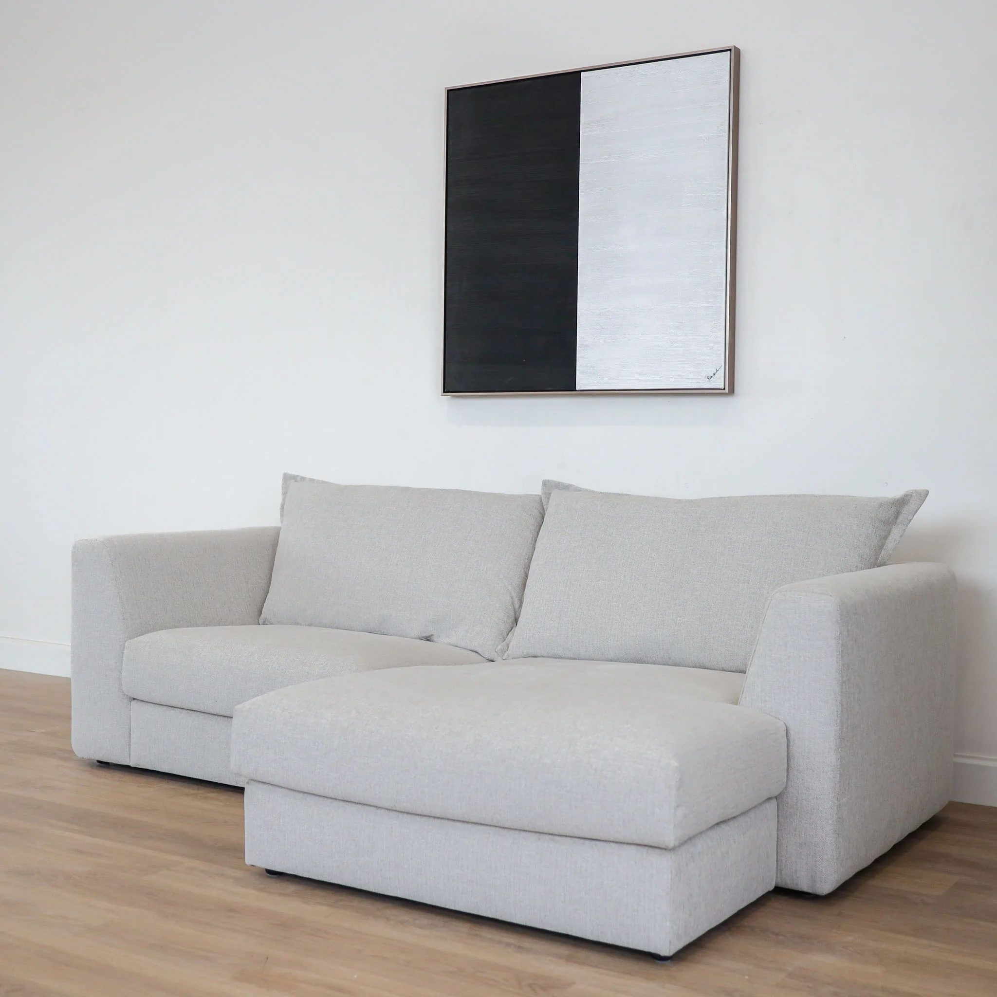 Modulaire deux morceaux en tissu greige pâle- Milan - Image 2