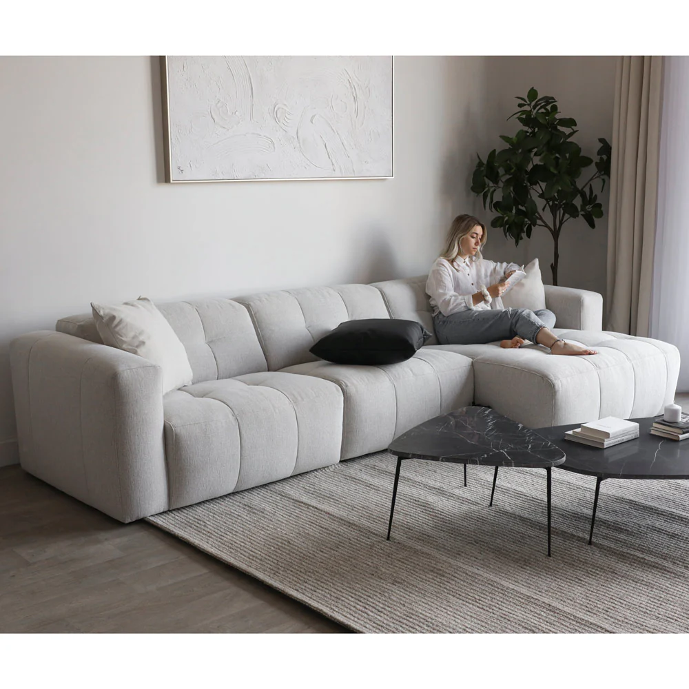 Modulaire Emma en tissu greige pâle - Image 9