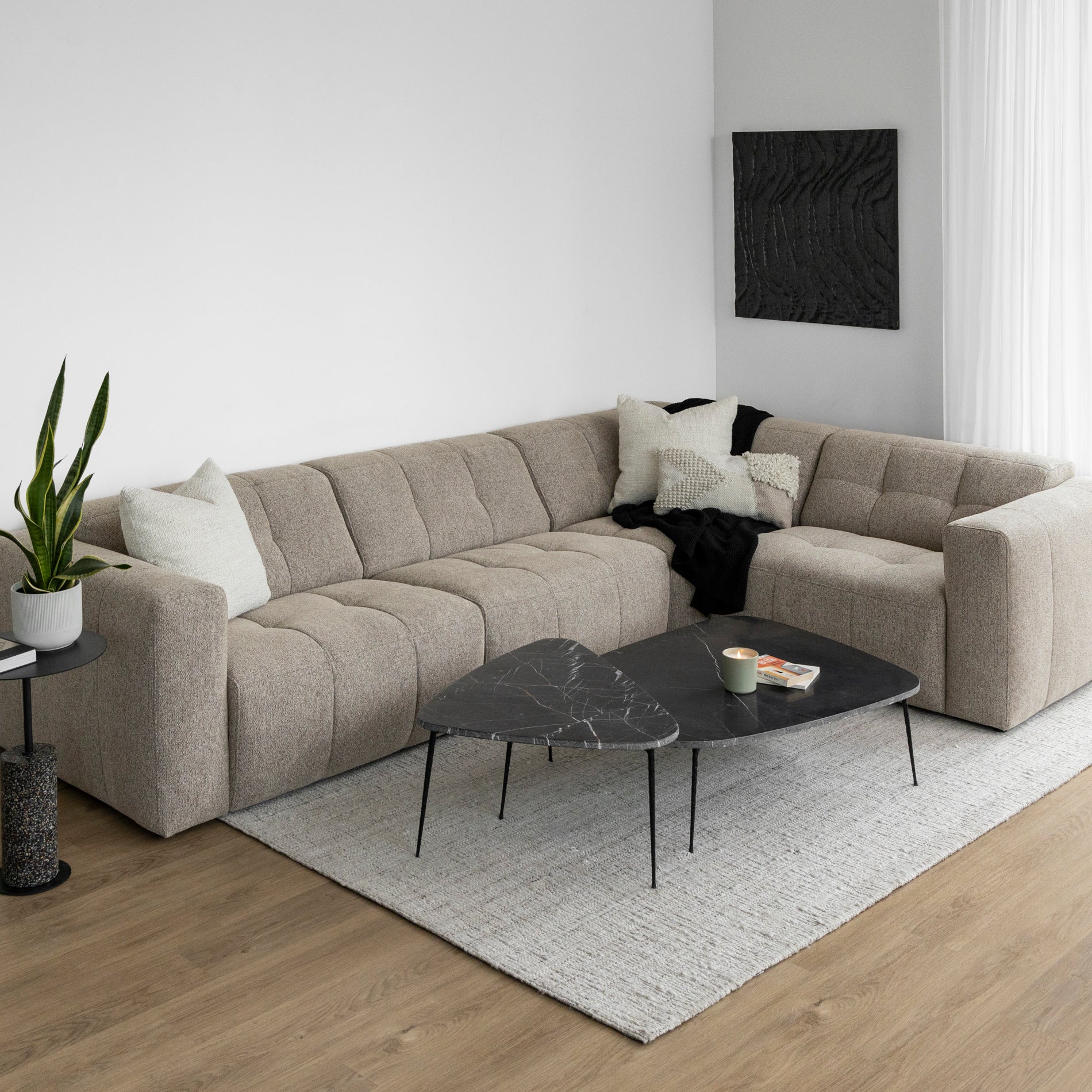 Modulaire Emma en tissu sésame
