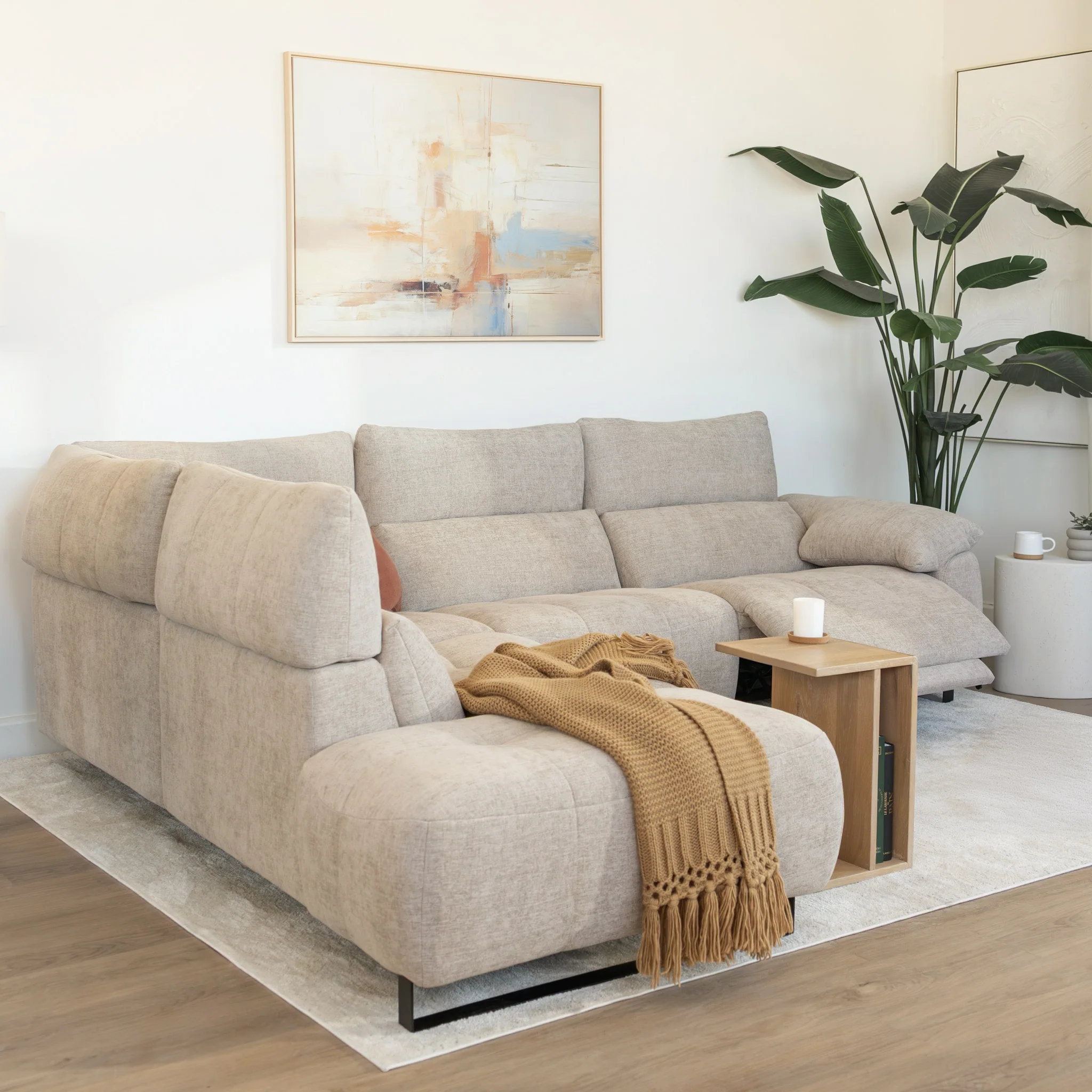 Sectionnel Gaspard en tissu sable fin - Image 9