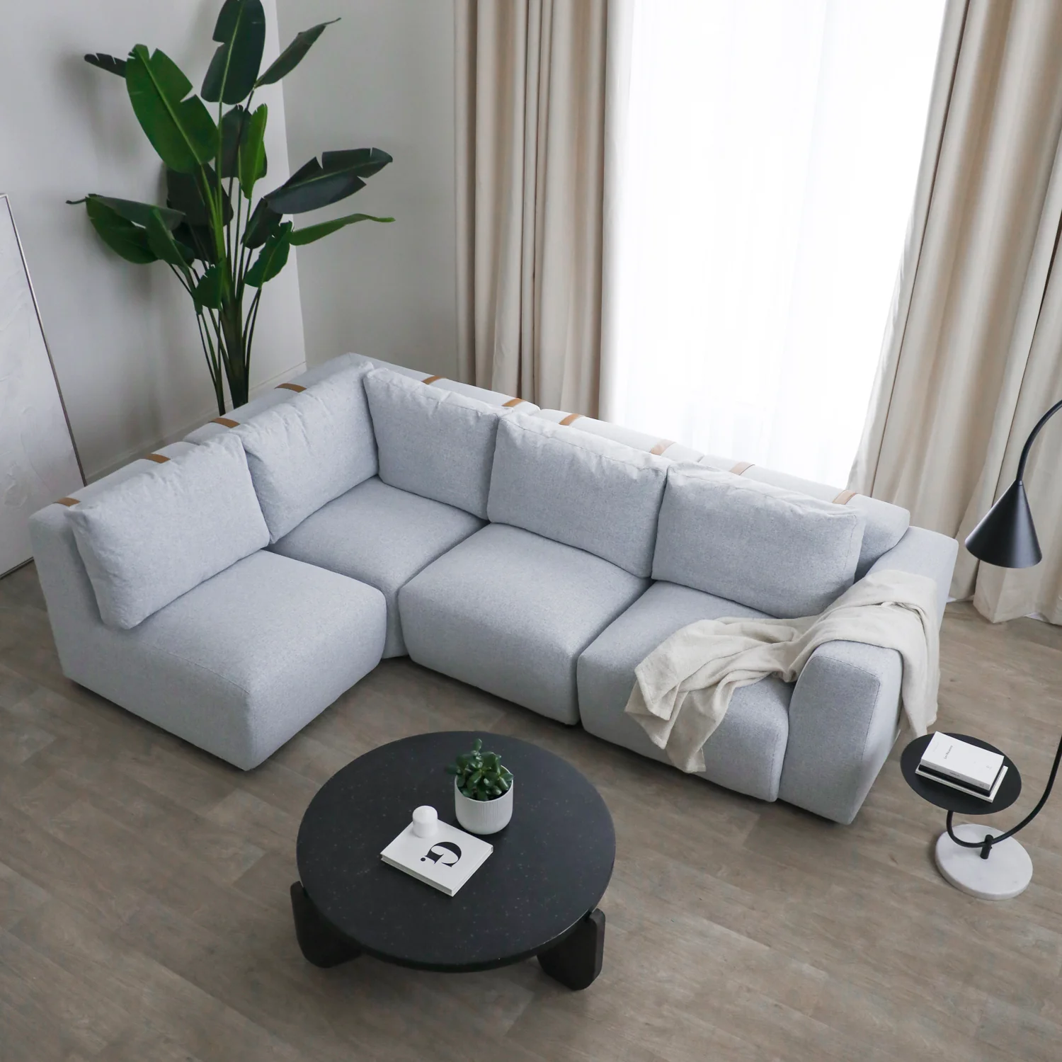 Modulaire Henri en tissu gris doux - Image 6