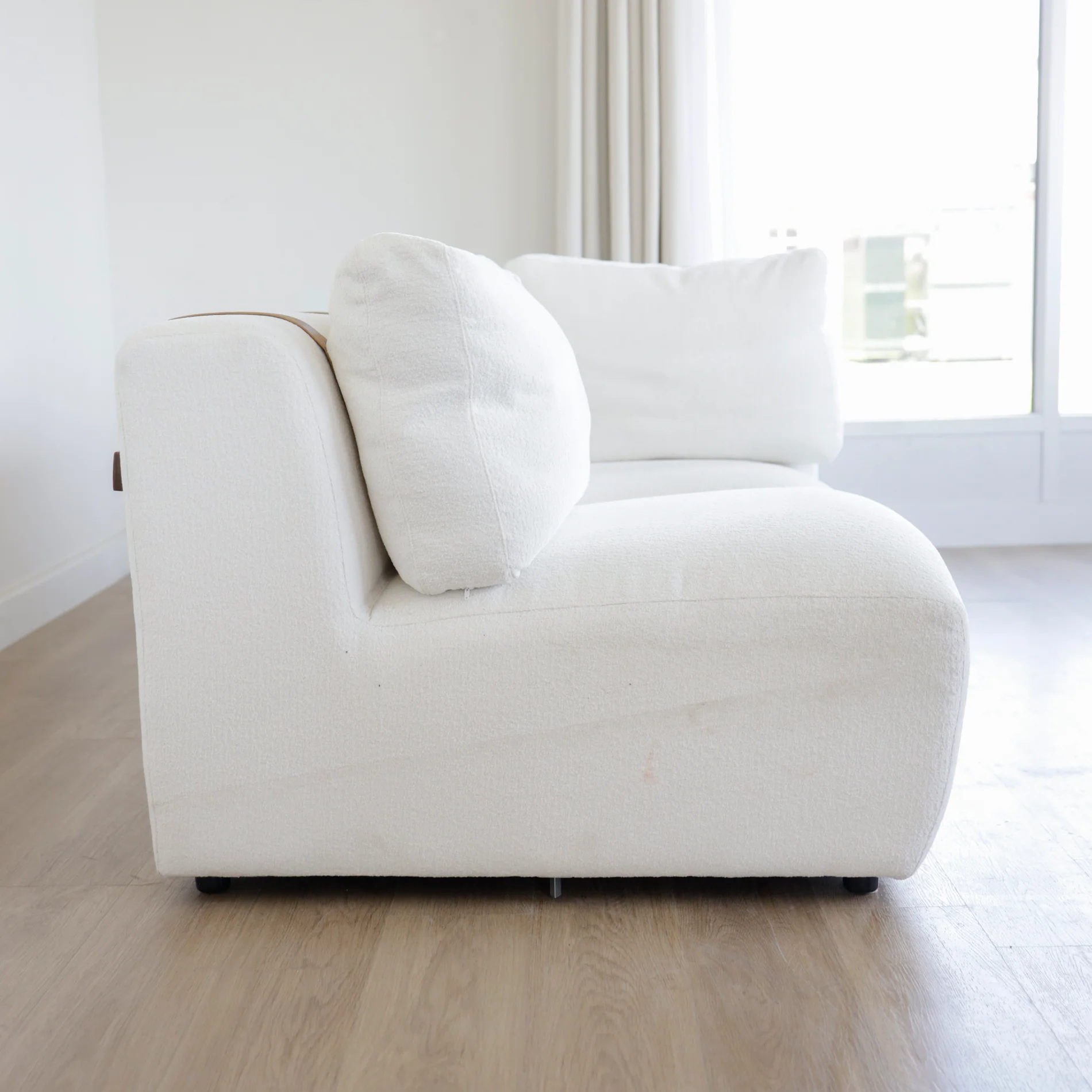 Modulaire 2 morceaux en tissu bouclé crème - Henri - Image 15