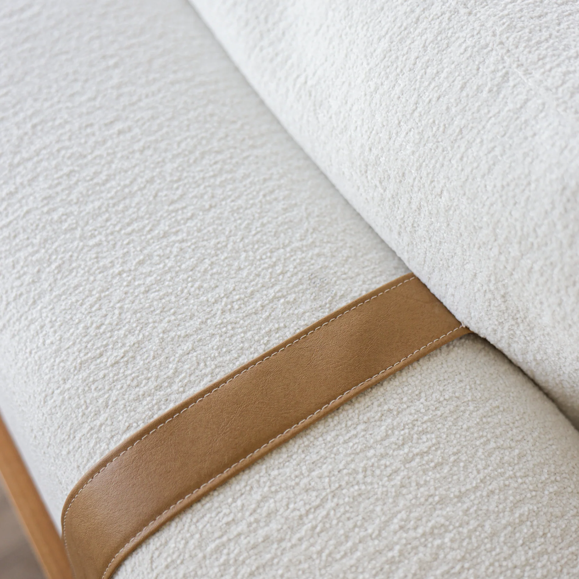 Modulaire 2 morceaux en tissu bouclé crème - Henri - Image 6