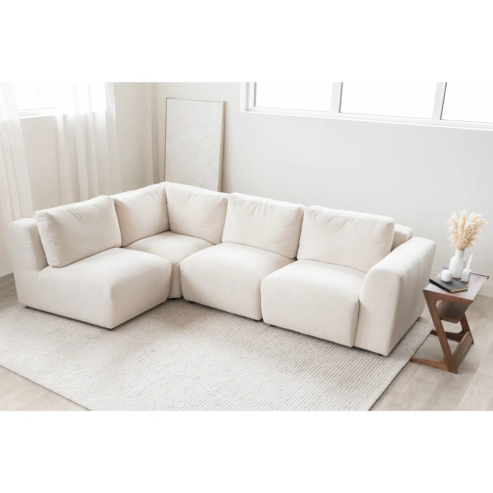 Modulaire Henri en tissu bouclette sable - Image 13