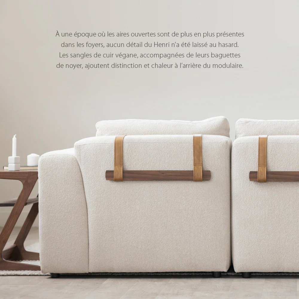 Modulaire Henri en tissu bouclette sable - Image 4