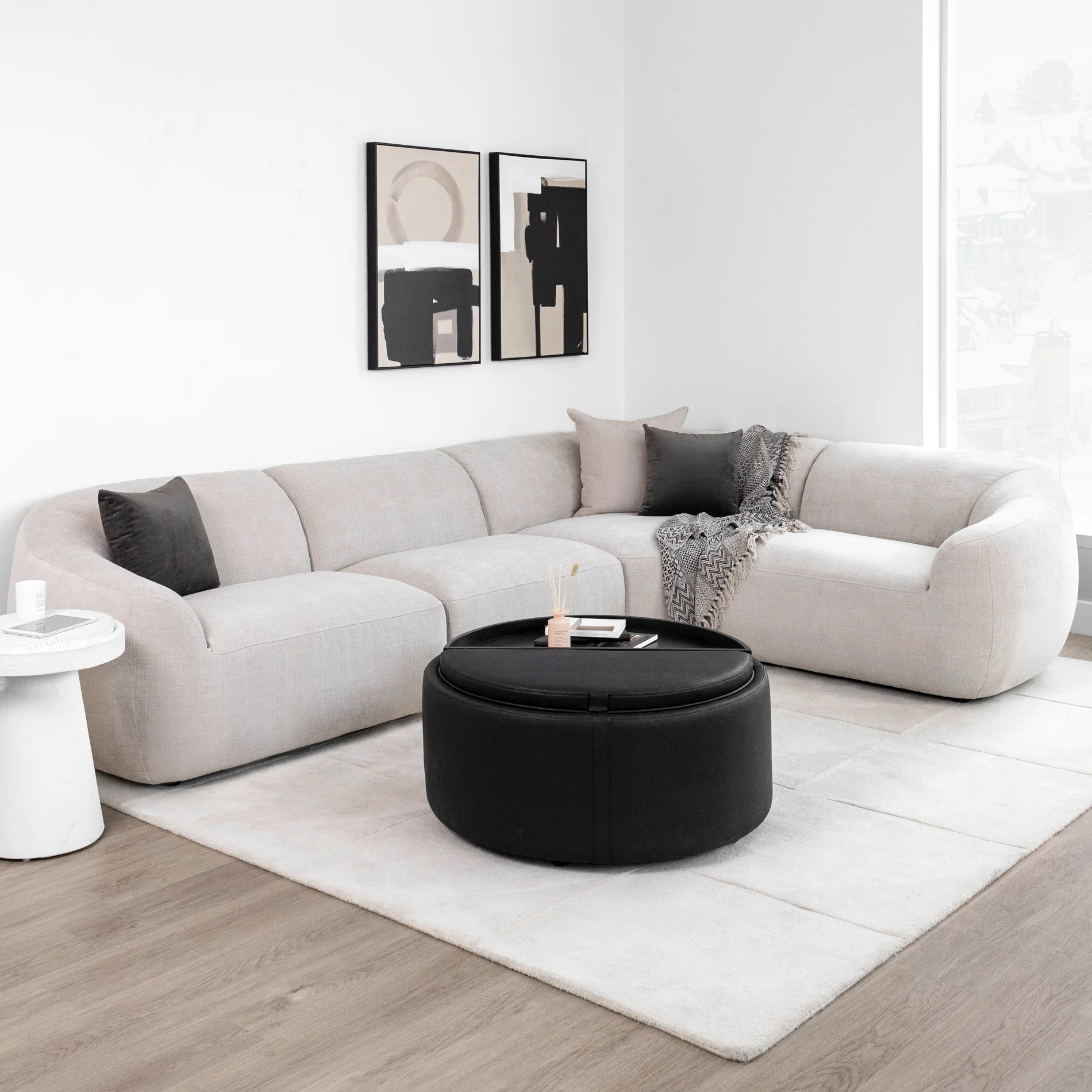 Modulaire Lowell en tissu écru