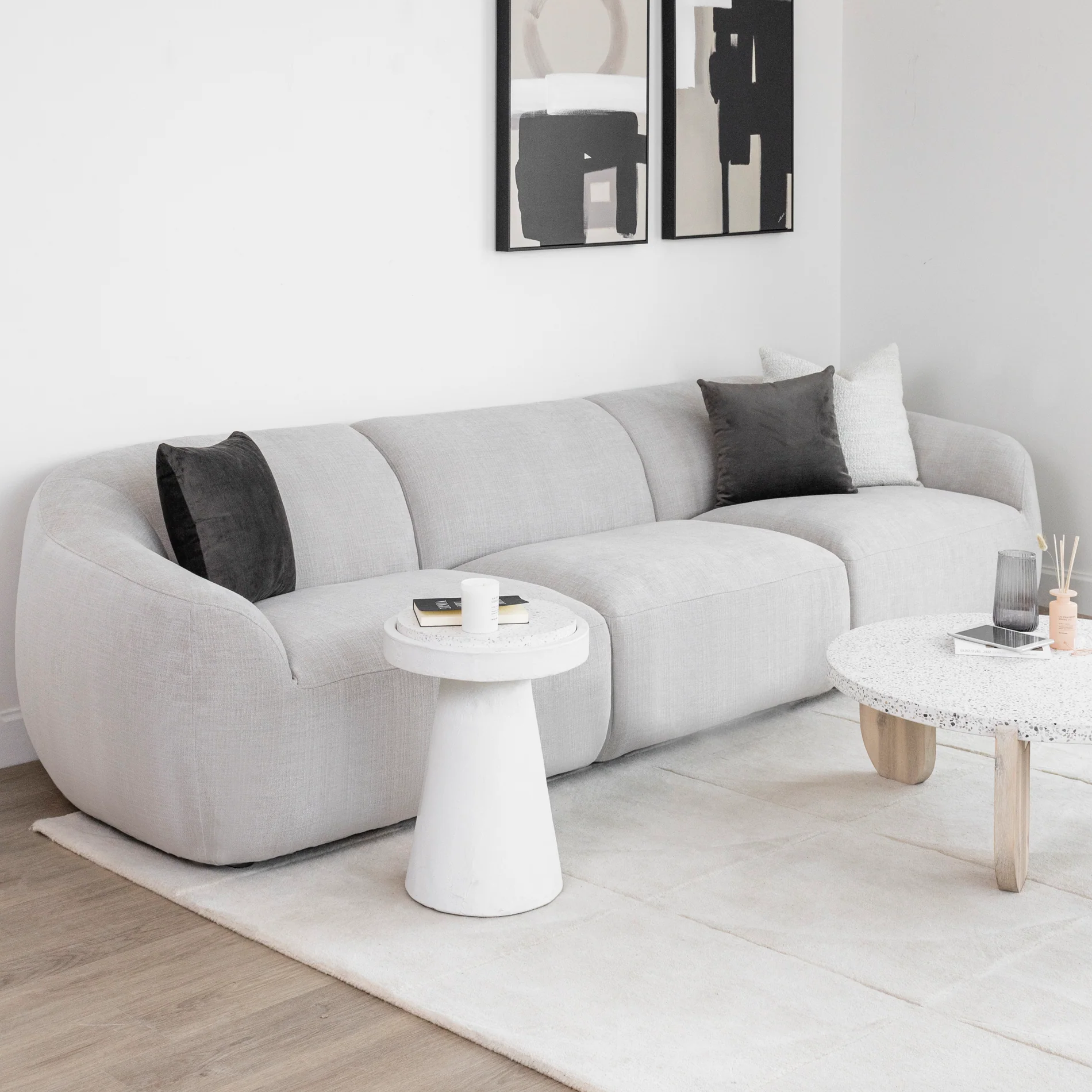 Modulaire Lowell en tissu écru - Image 10