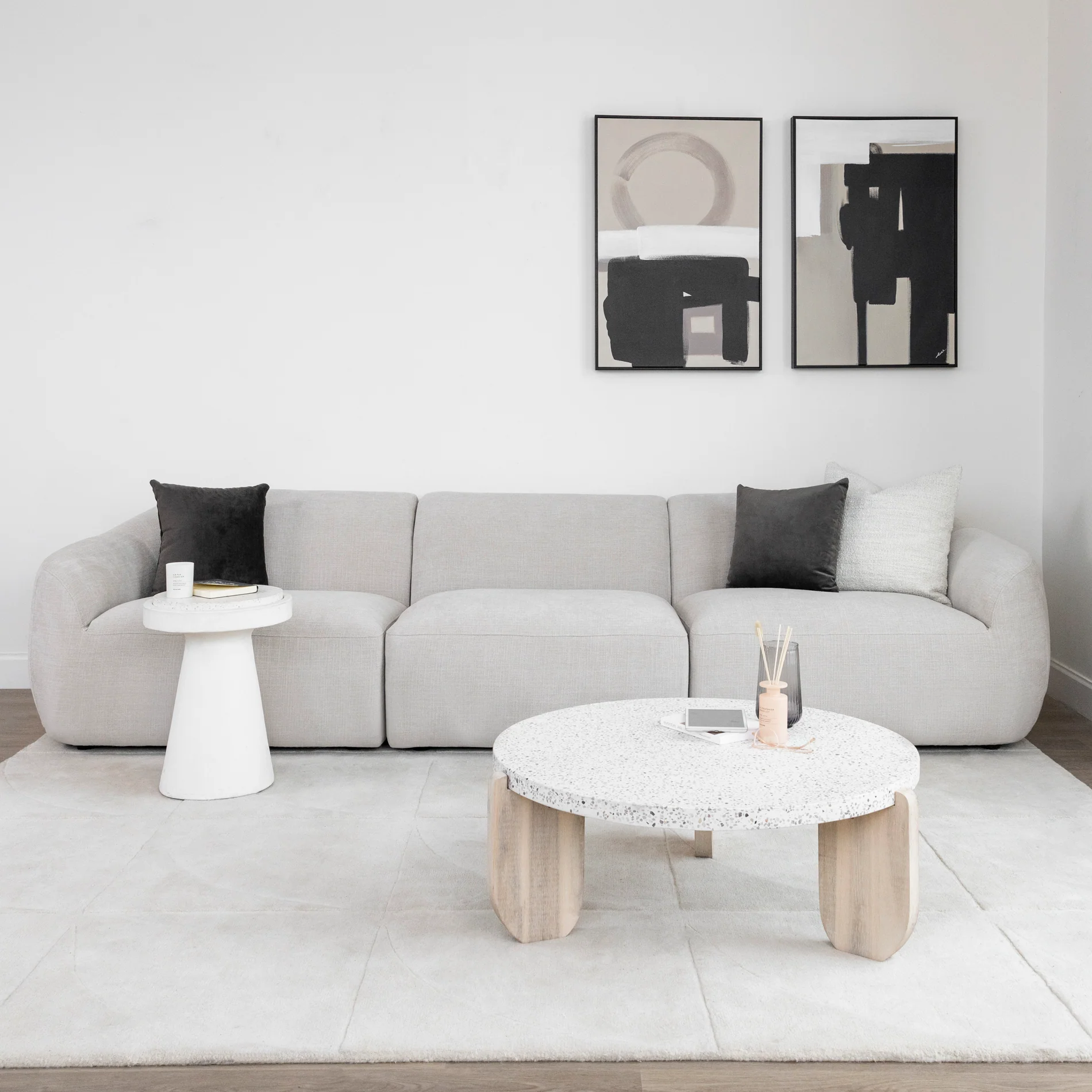 Modulaire Lowell en tissu écru - Image 11
