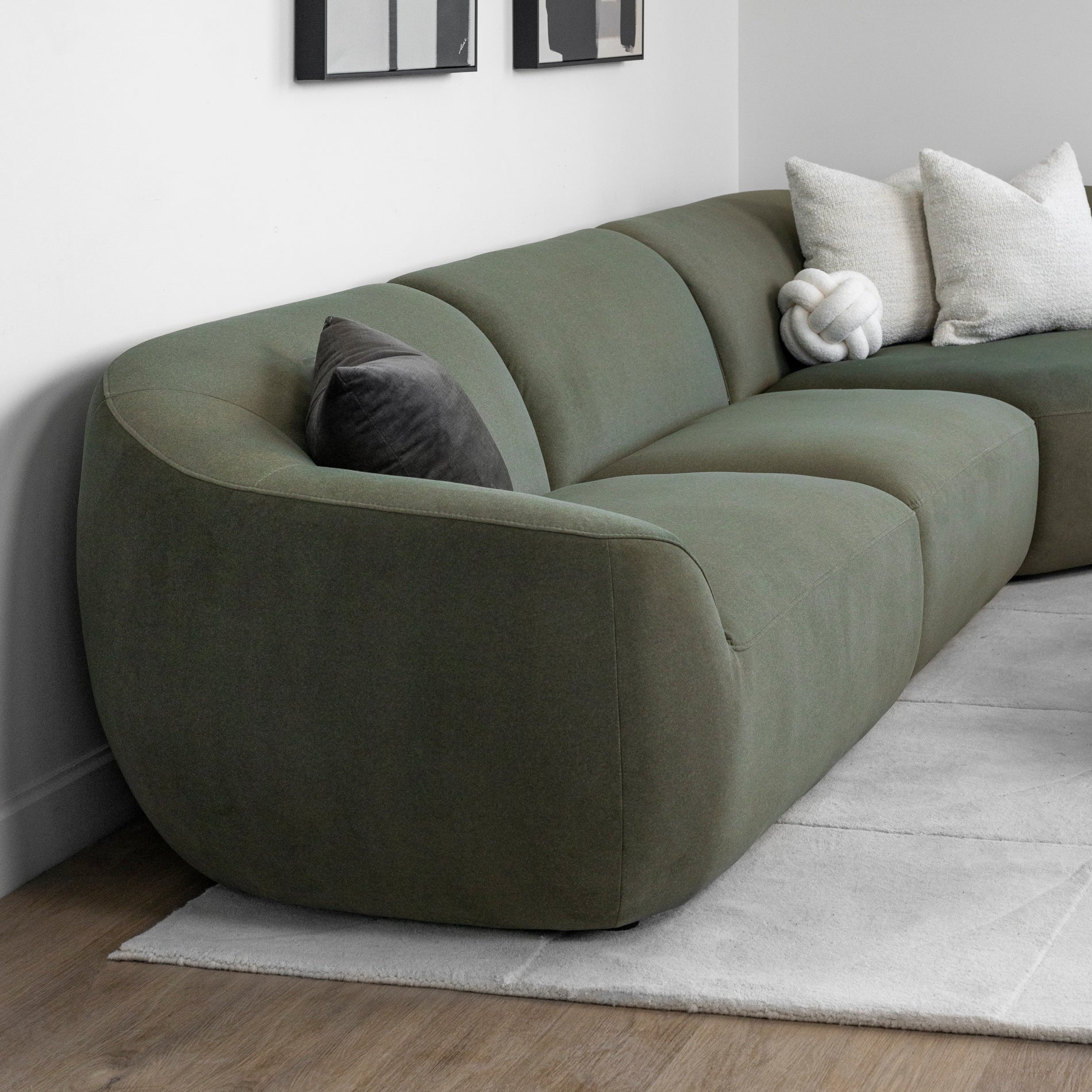 Modulaire Lowell en tissu vert feutré - Image 2