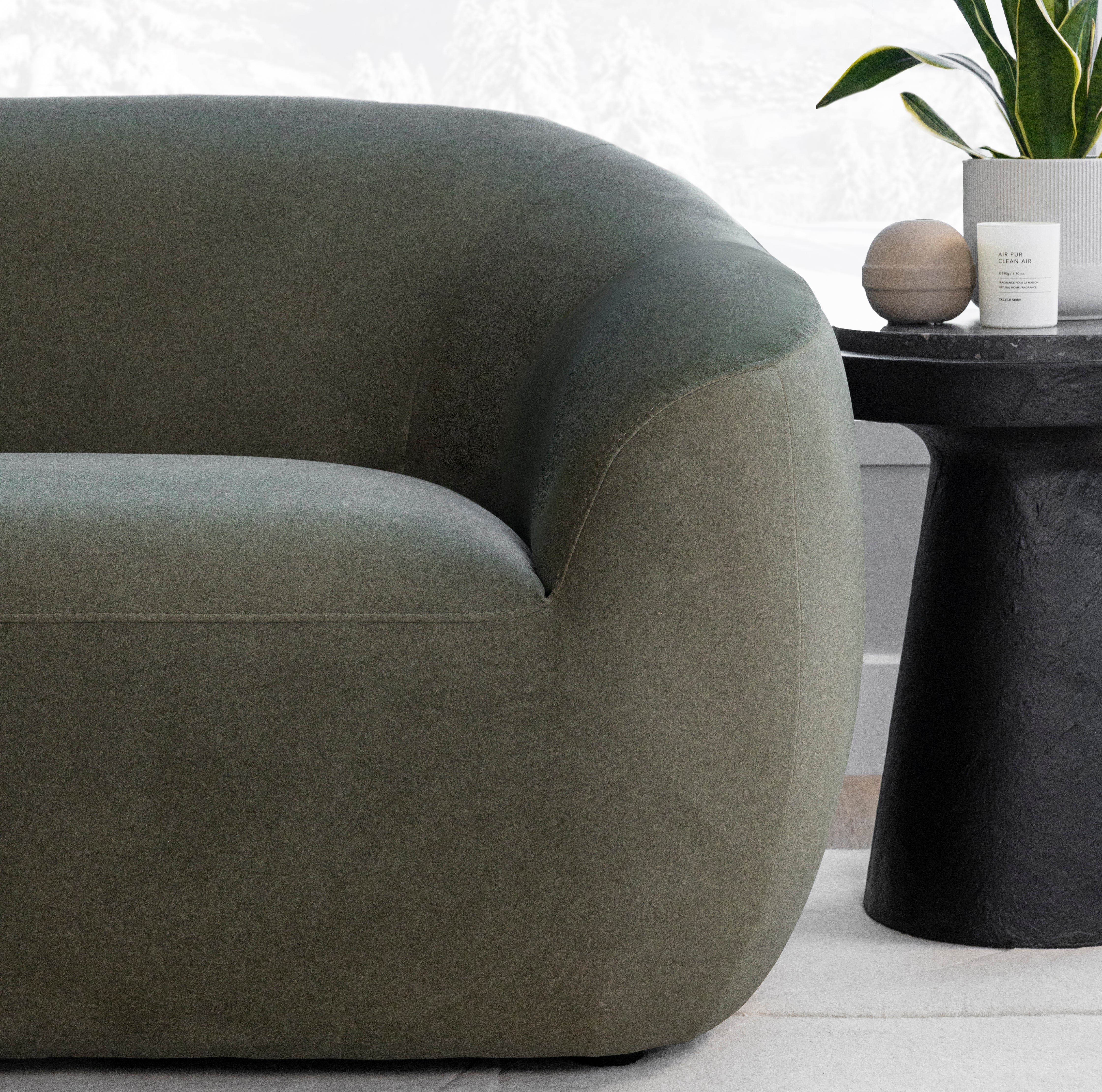 Modulaire Lowell en tissu vert feutré - Image 4