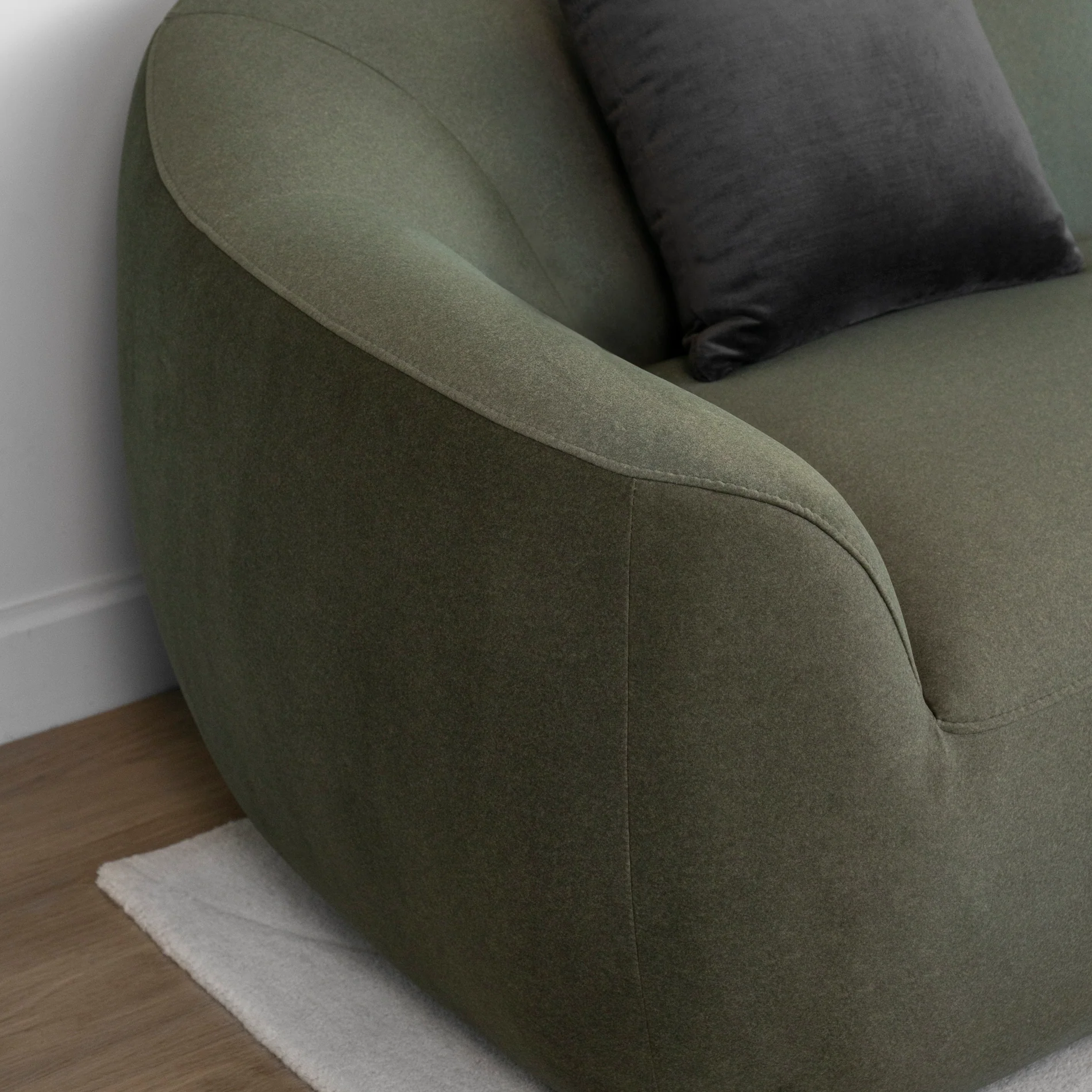 Modulaire Lowell en tissu vert feutré - Image 7