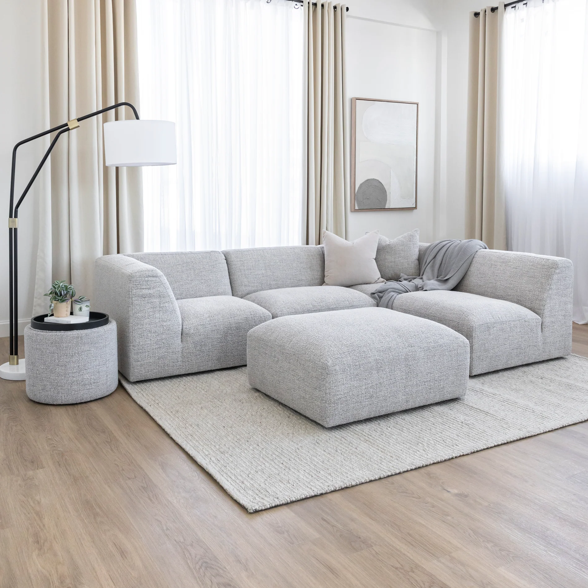 Modulaire Maverick en tissu bouclé gris