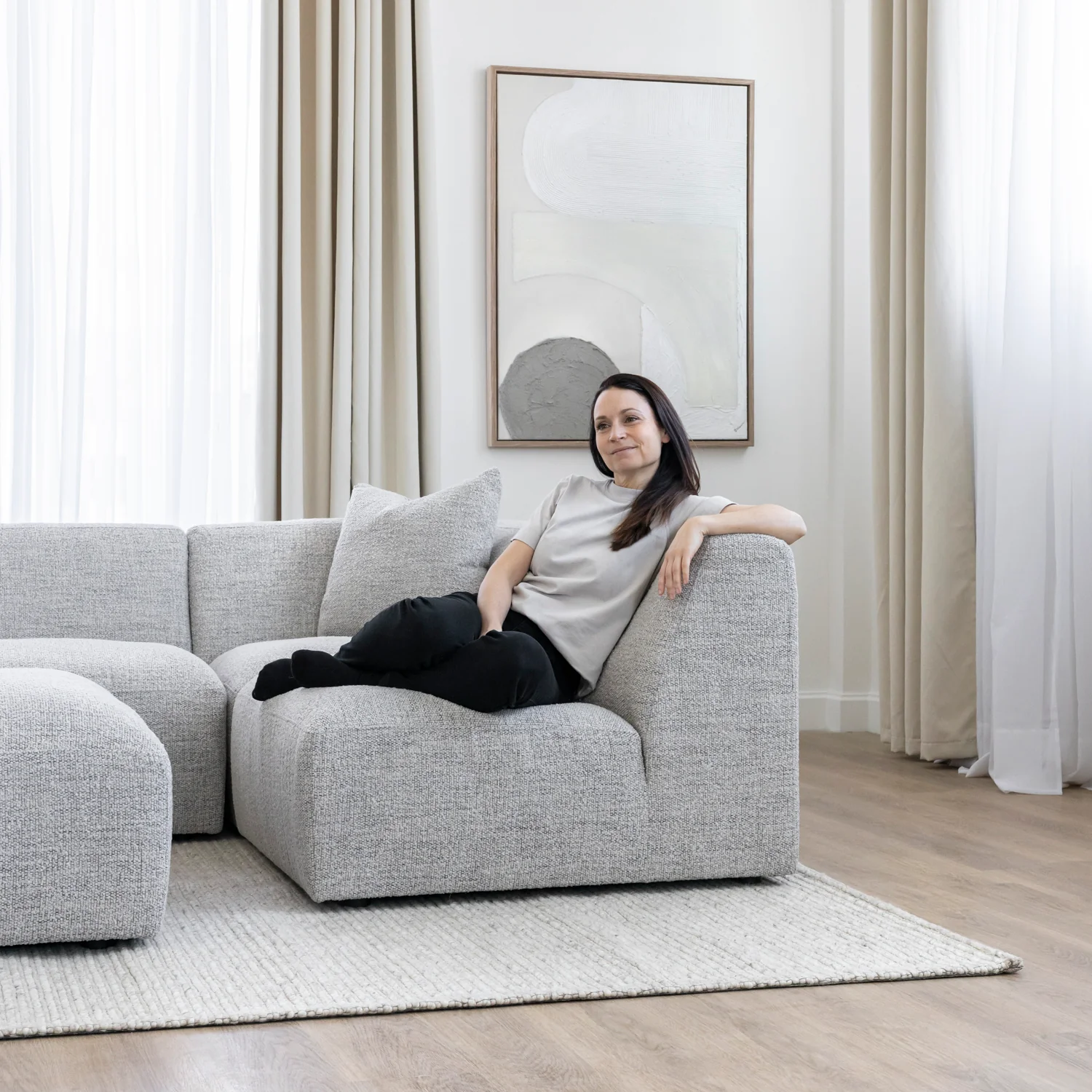 Modulaire Maverick en tissu bouclé gris - Image 4