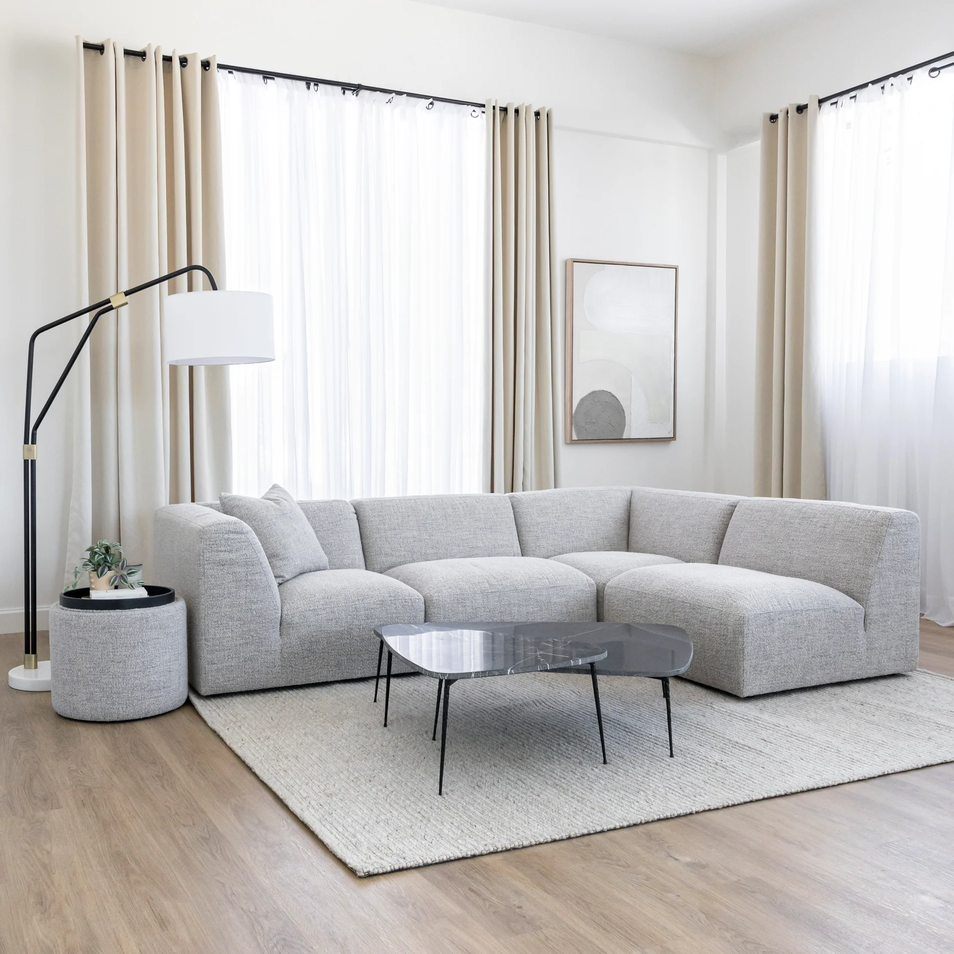 Modulaire Maverick en tissu bouclé gris - Image 8