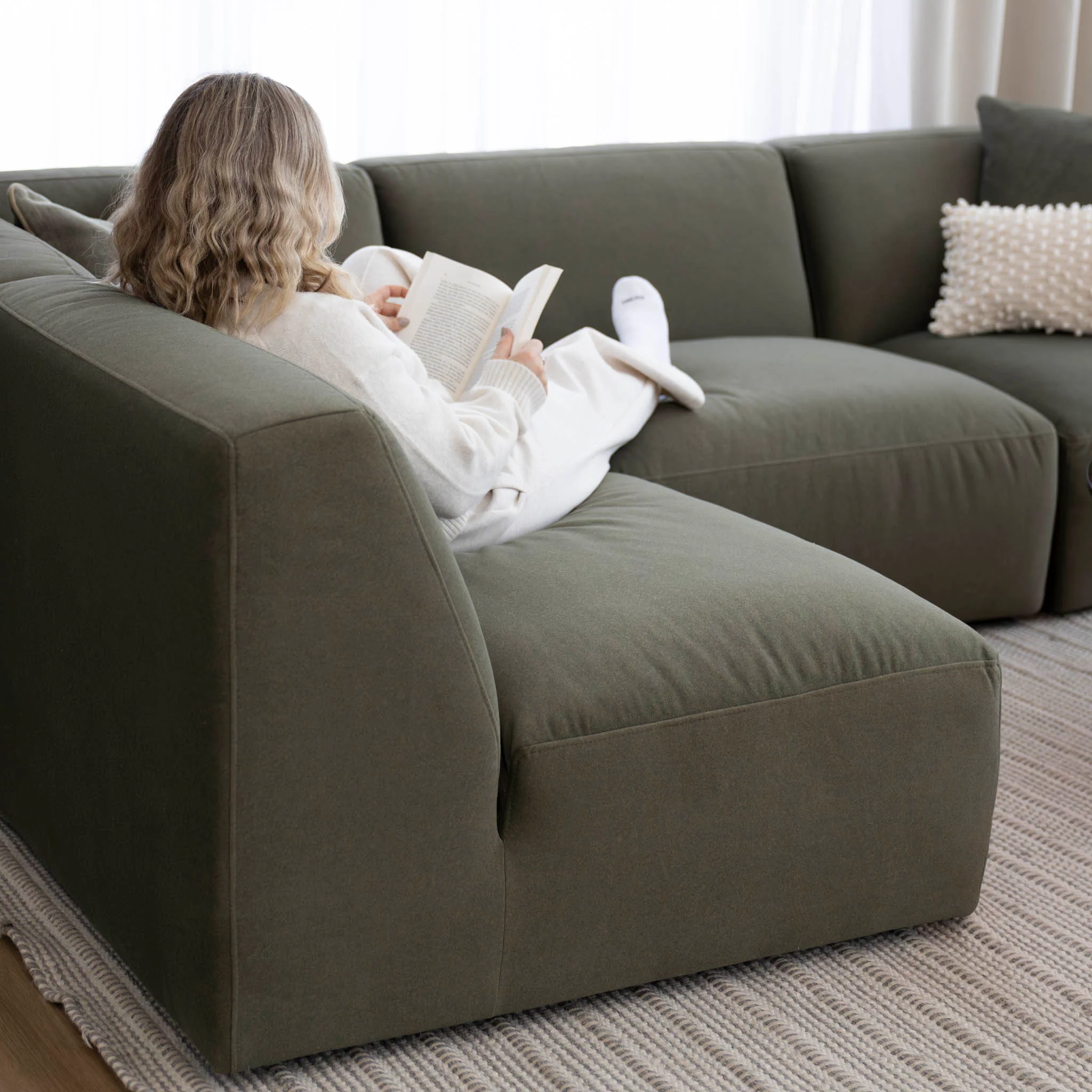 Modulaire Maverick en tissu vert feutré - Image 6