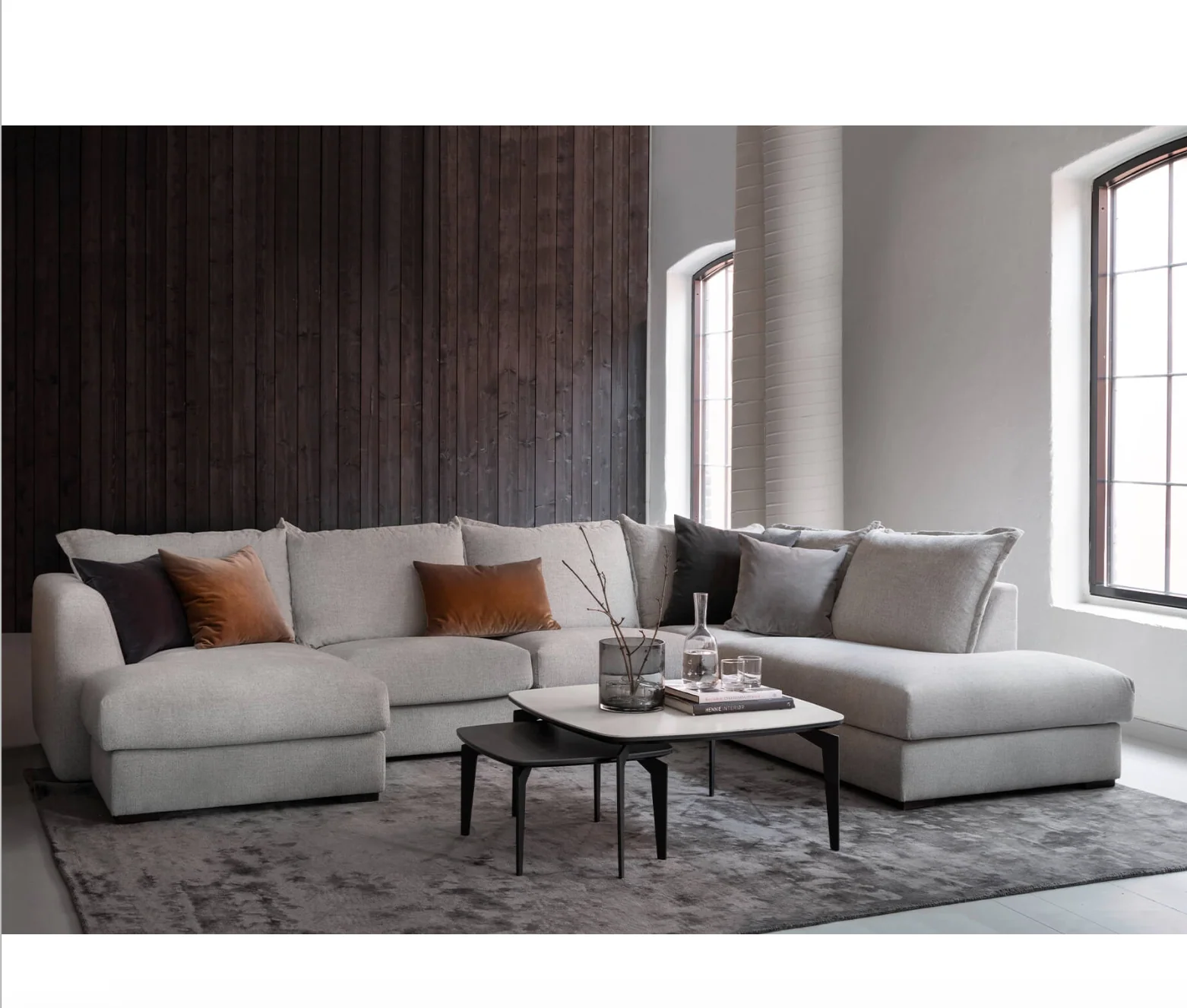 Modulaire Milan en tissu greige pâle - Image 13