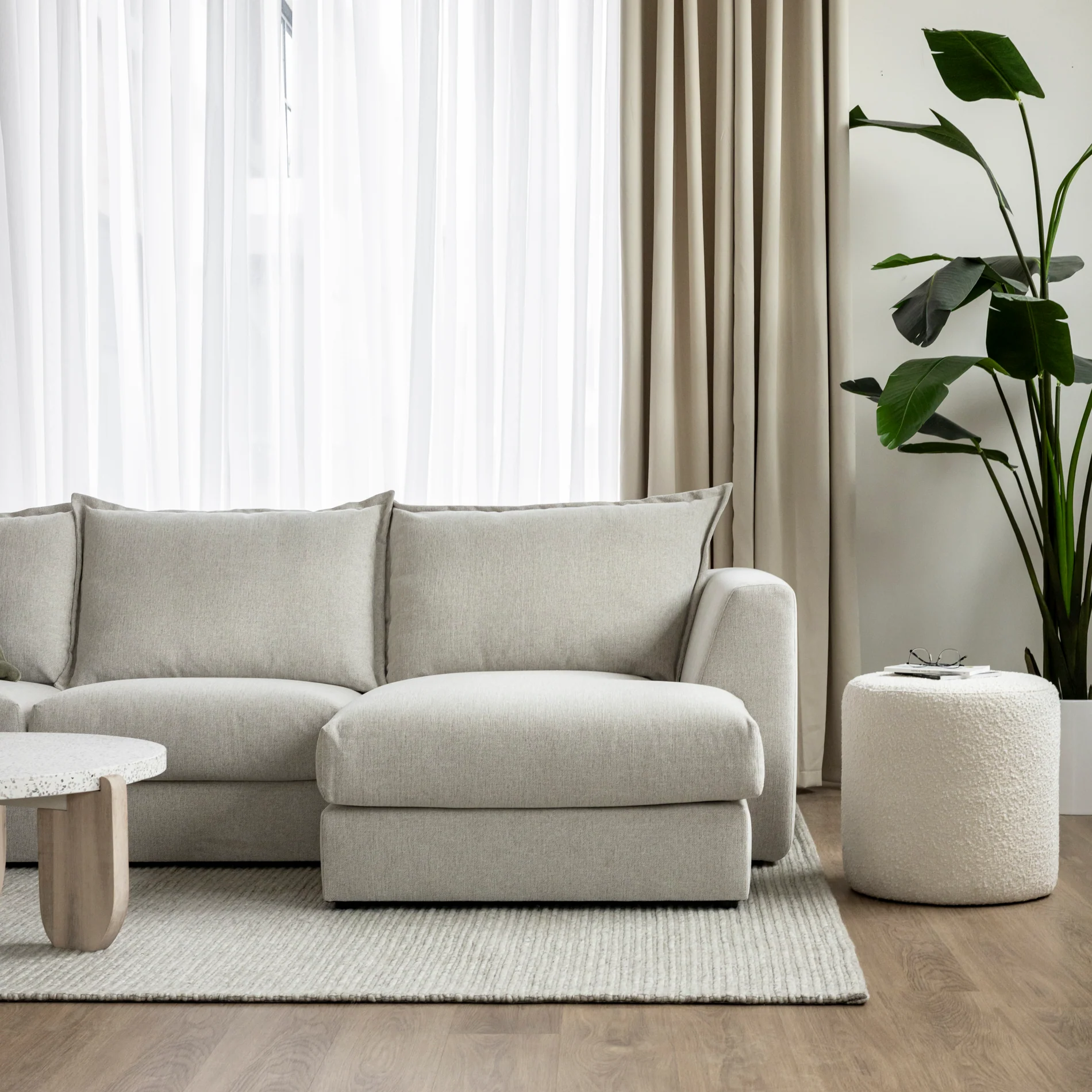 Modulaire Milan en tissu greige pâle - Image 10
