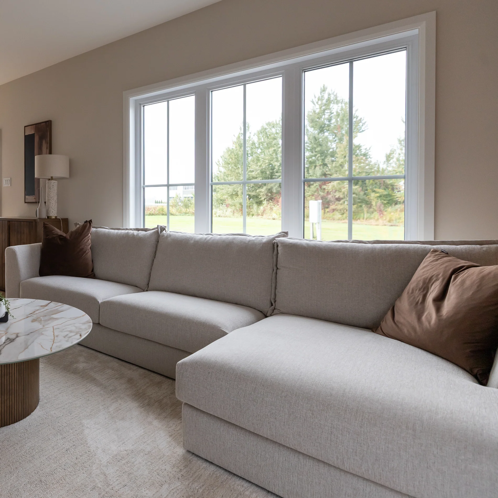Modulaire Milan en tissu greige pâle - Image 2