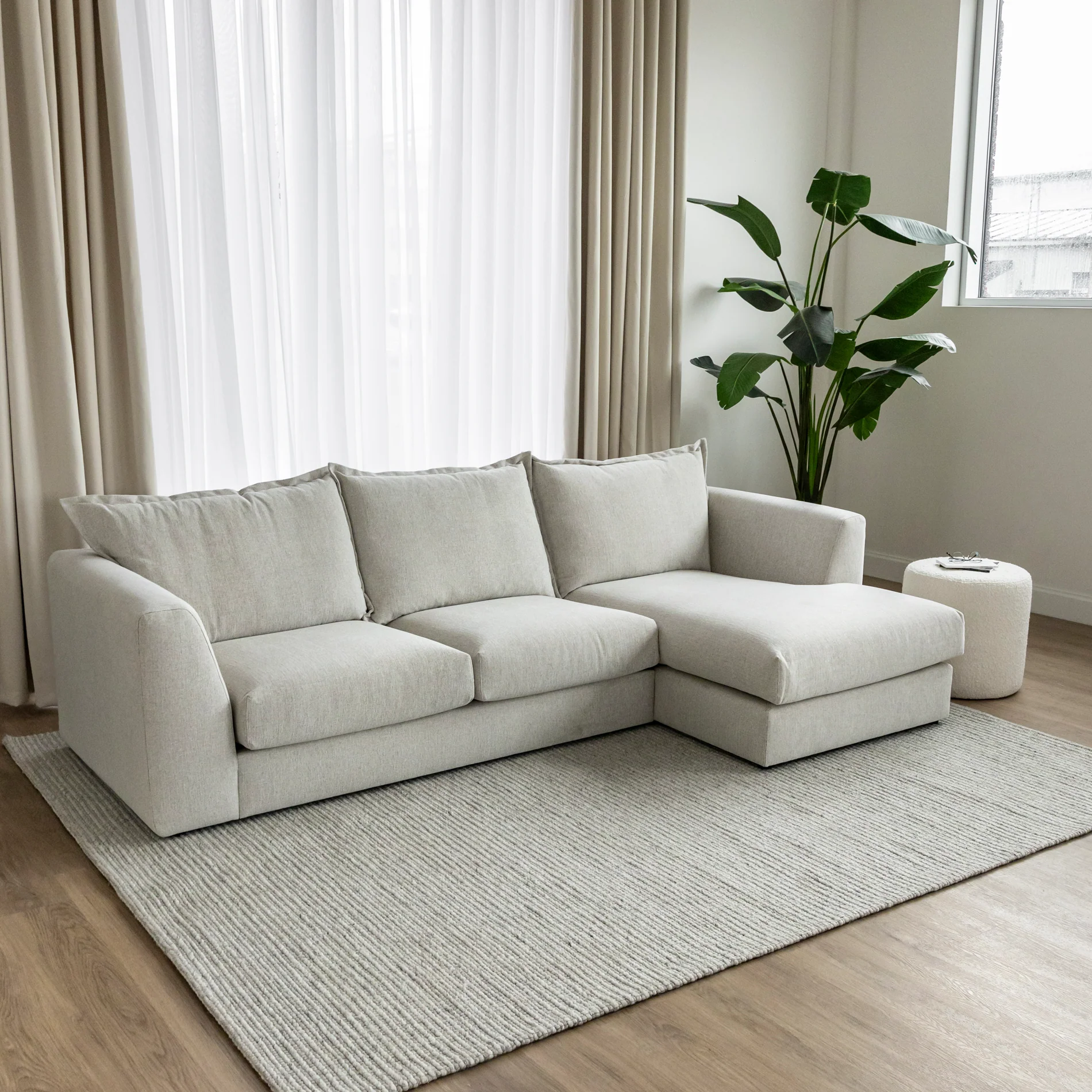 Modulaire Milan en tissu greige pâle - Image 3