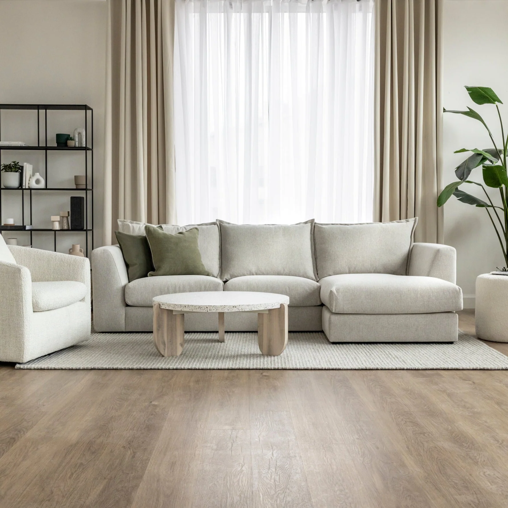Modulaire Milan en tissu greige pâle - Image 4