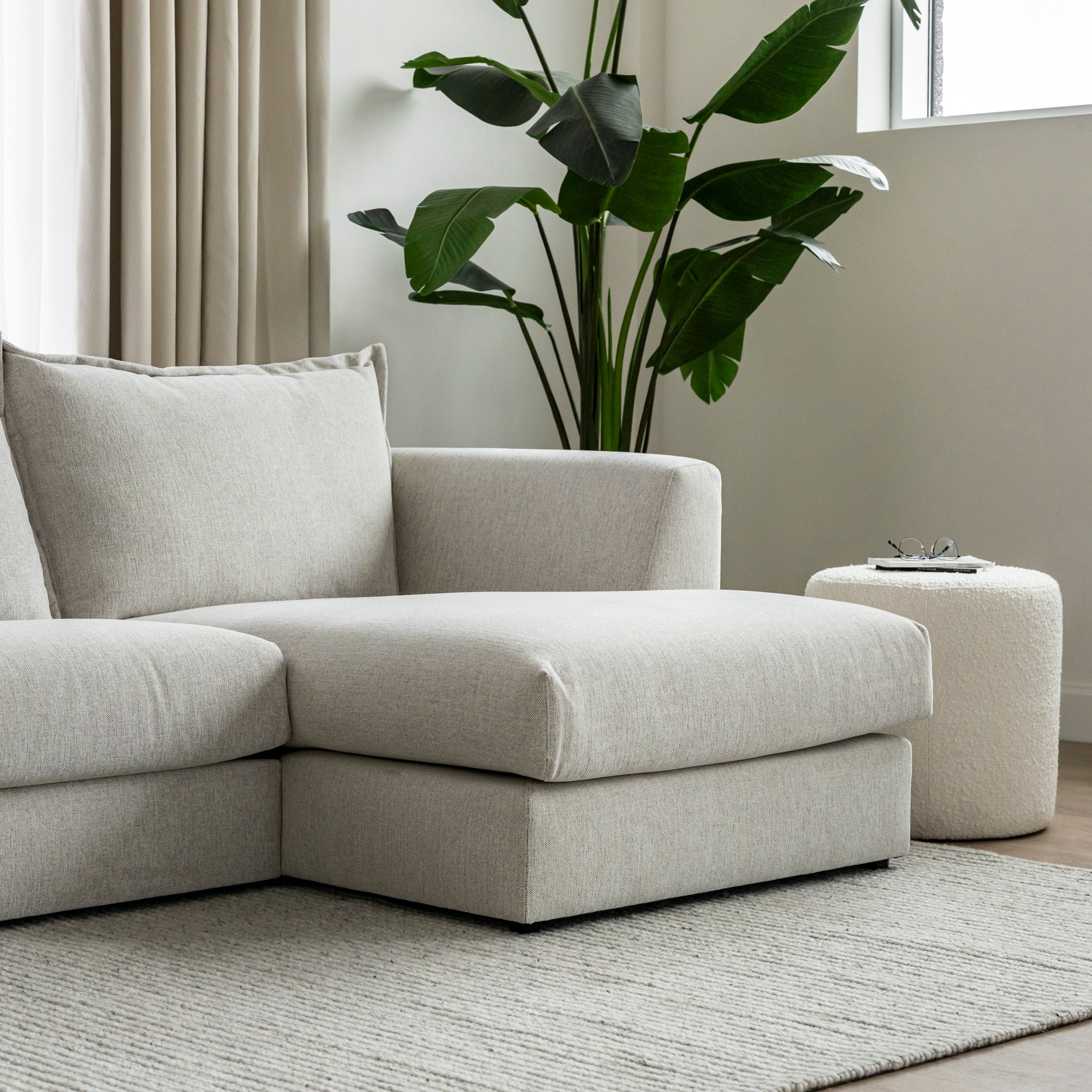 Modulaire Milan en tissu greige pâle - Image 5