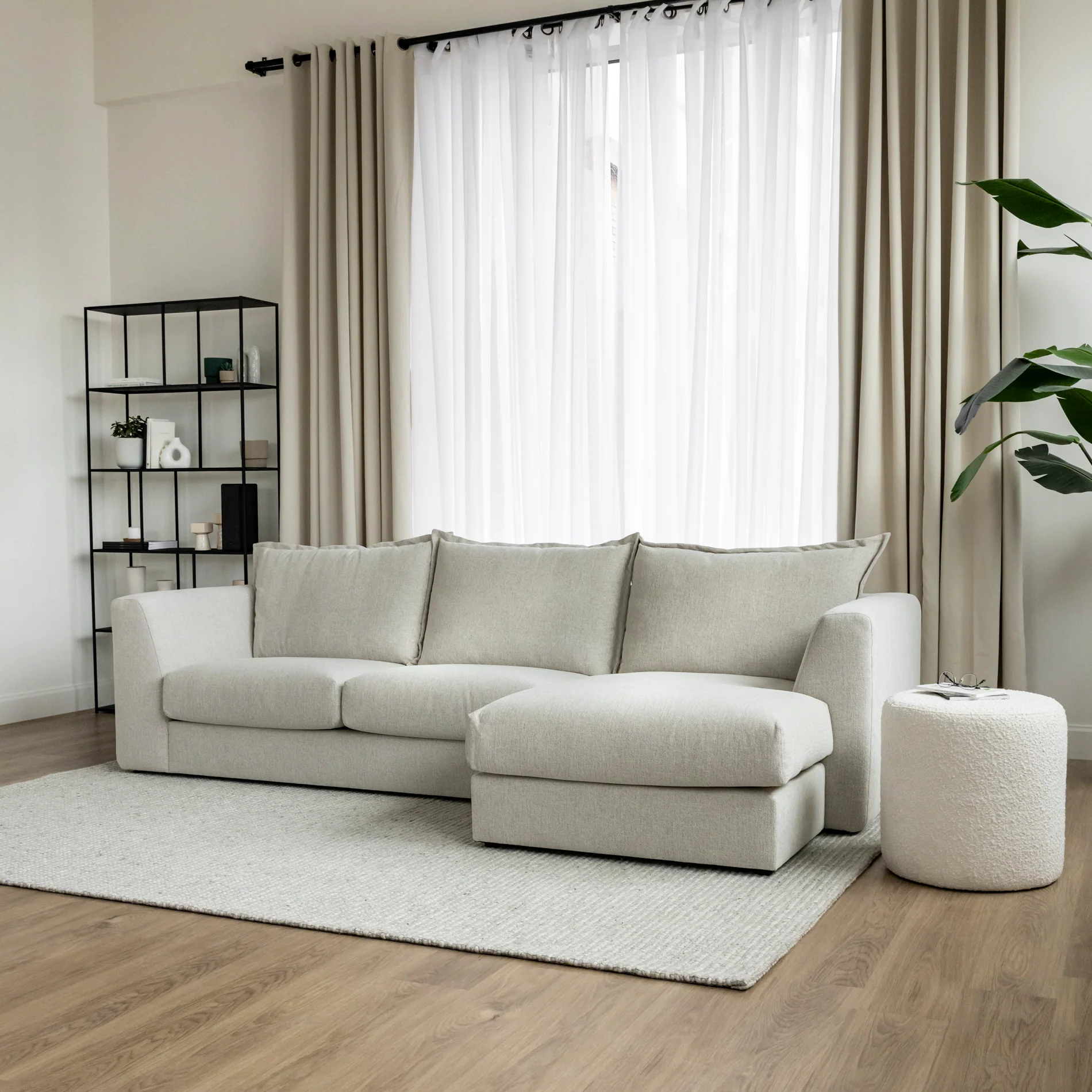 Modulaire Milan en tissu greige pâle - Image 8