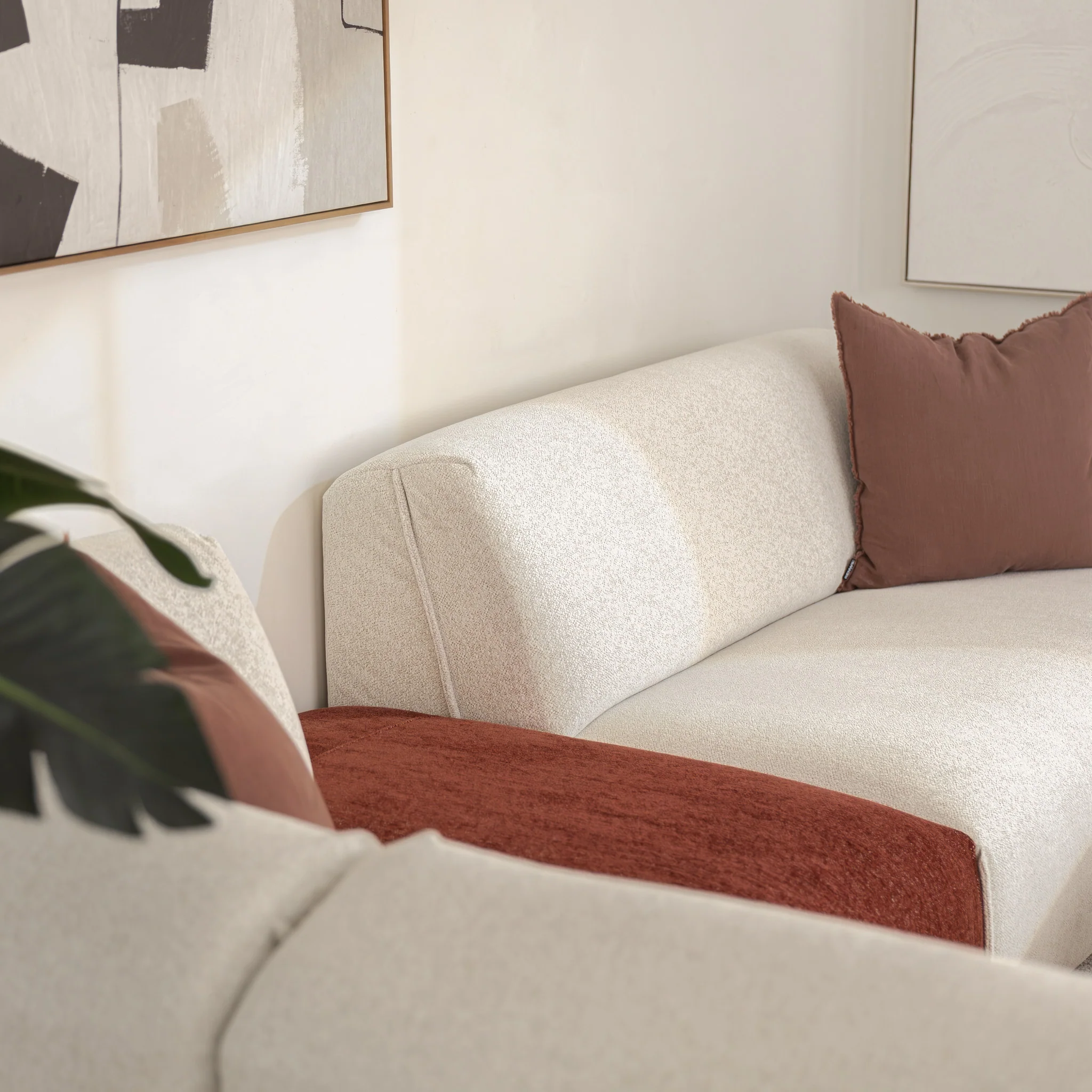 Modulaire Milo en tissu crème et bordeaux - Image 3