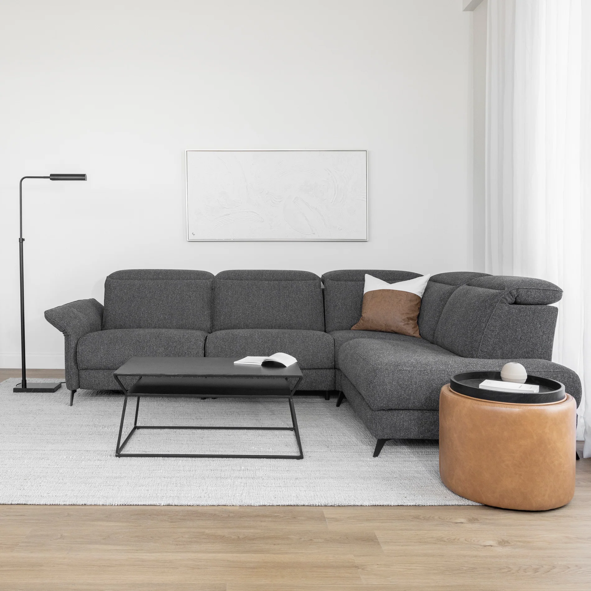 Sectionnel inclinable Solano en tissu anthracite - Image 10